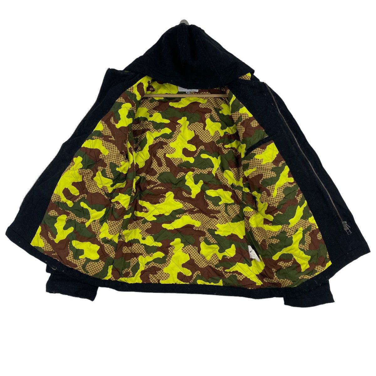 Xlarge XLARGE LOS ANGELES Camouflage Black Hooded Wool Duffle Coat Size US M / EU 48-50 / 2 - 5 Thumbnail