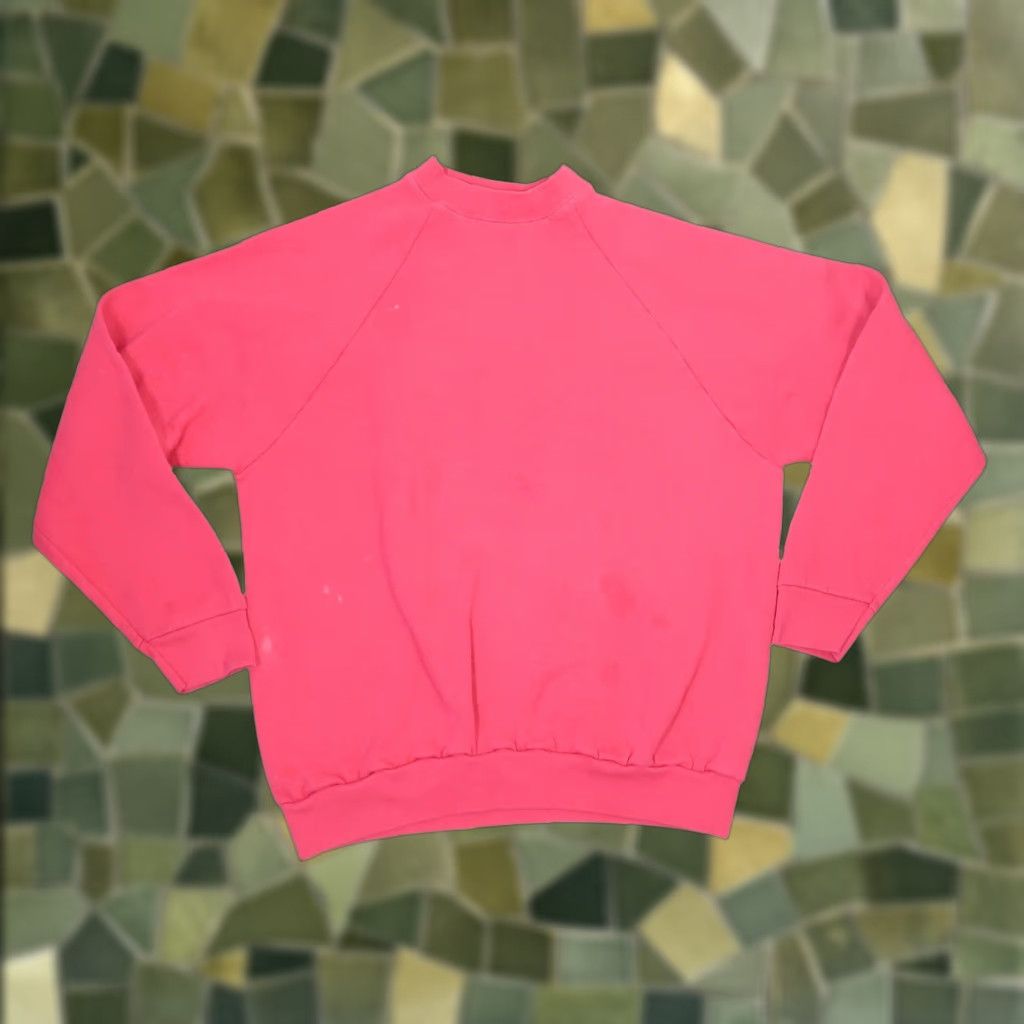 Fruit Of The Loom VINTAGE Fruit of the Loom Raglan Crewneck Sweatshirt Womens L Pink 90s Short Spotlight Baseball Casual/Activewear Size L / US 10 / IT 46 - 1 Thumbnail