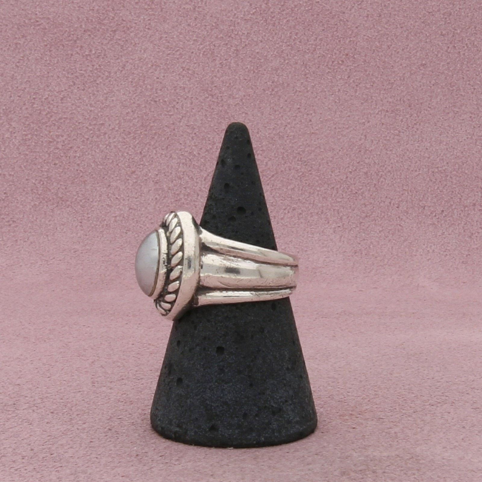 Sterling Silver sterling silver braided grey pearl ring size 7 Size ONE SIZE - 4 Thumbnail
