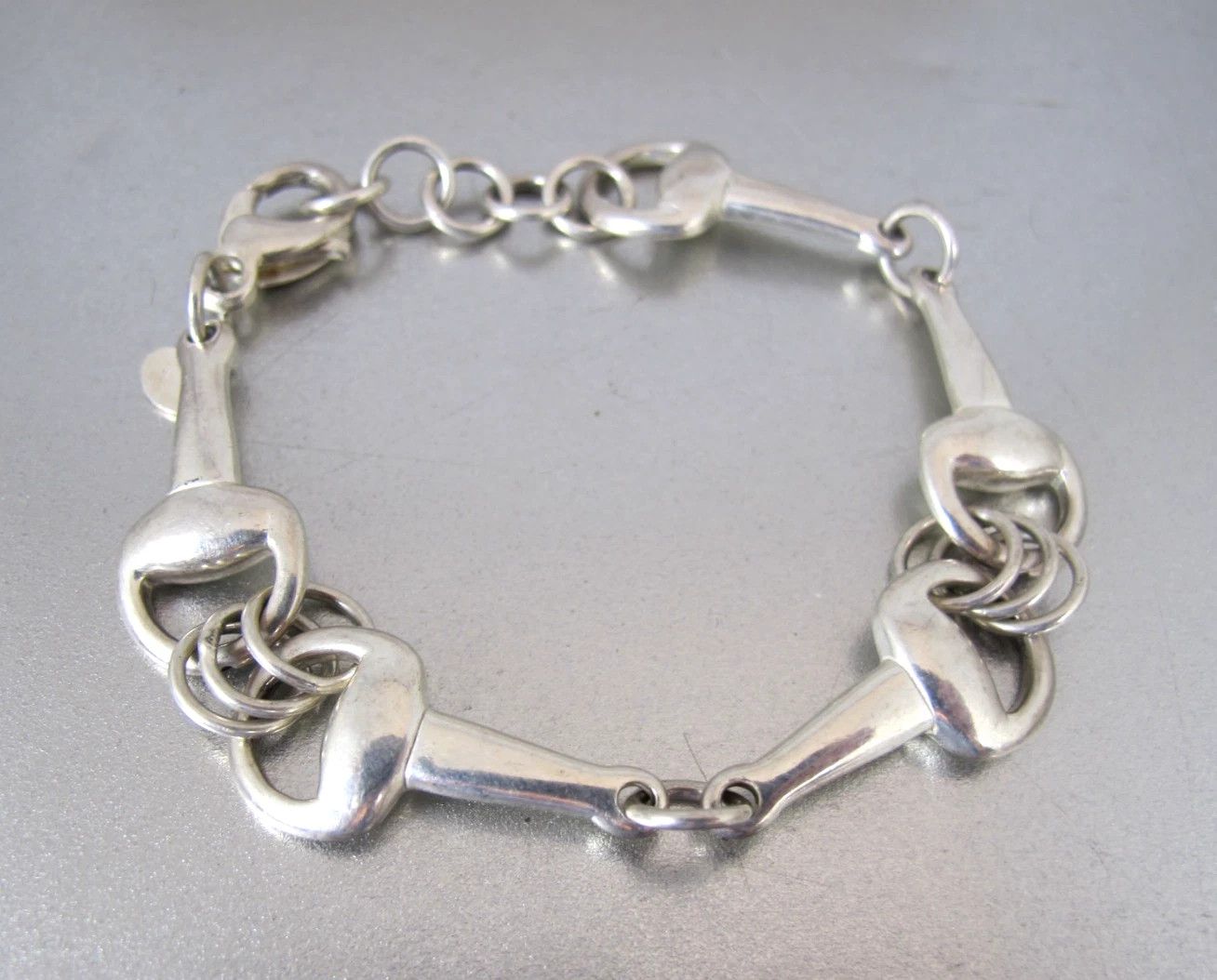 Jewelry Sterling Silver Bracelet Equestrian Horsebit Snaffle 8" Size ONE SIZE - 1 Thumbnail