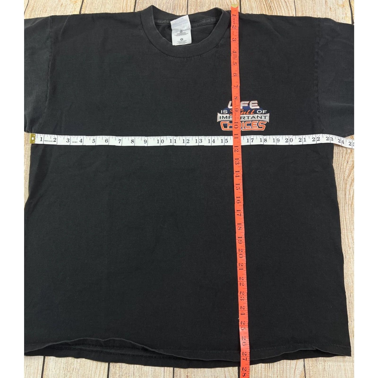 Alife VINTAGE 1996 Life Is Full Of Important Choices Motorcycle Biker Black T Shirt XL Mens Short Sleeve Crew Neck Cotton Graphic Print Tag Cut Off Size US XL / EU 56 / 4 - 4 Thumbnail