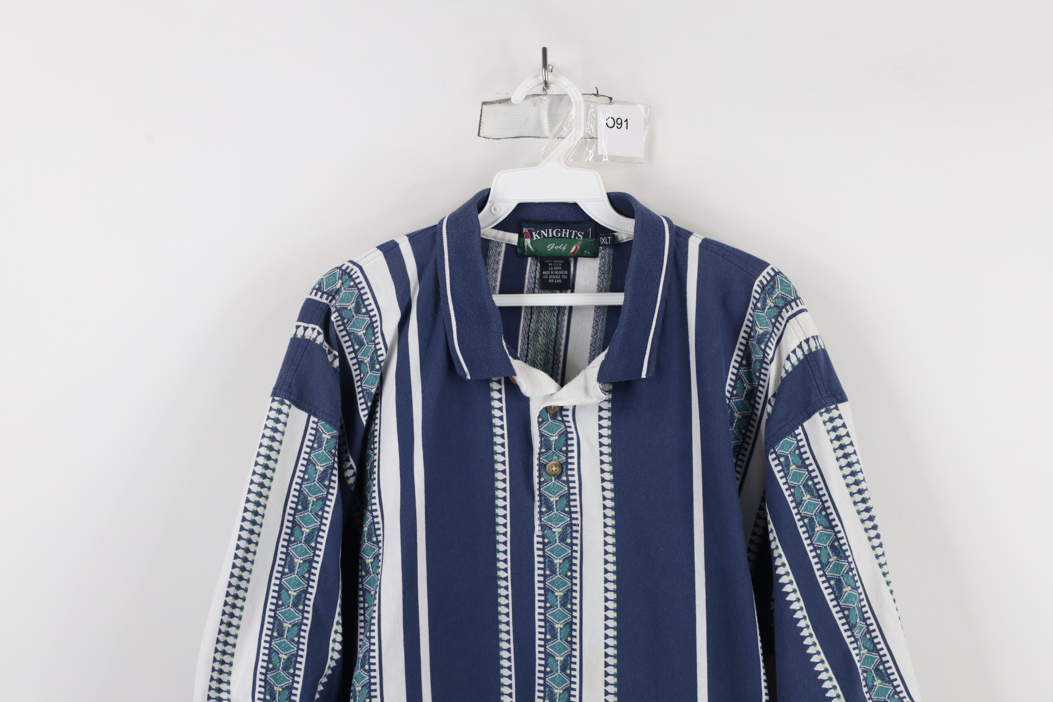 Vintage Vintage 90s Streetwear Fair Isle Striped Collared Polo Shirt Size US XL / EU 56 / 4 - 2 Thumbnail