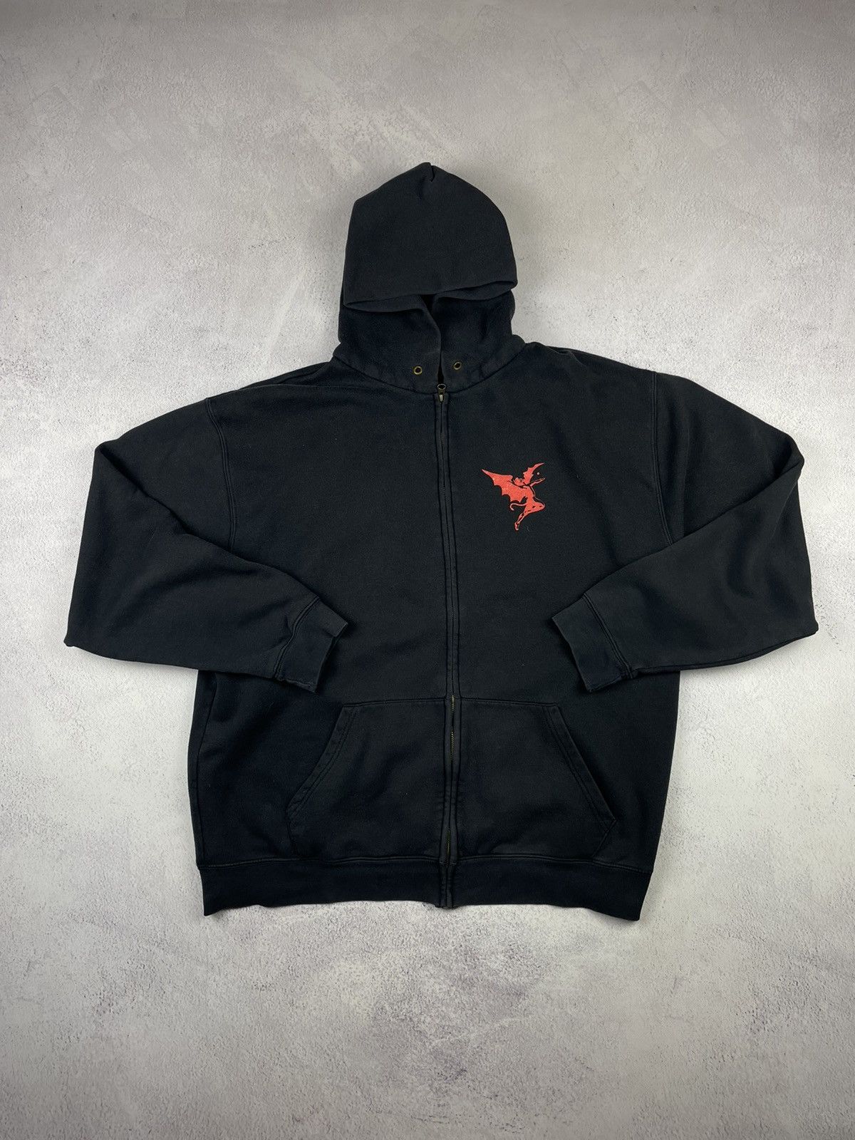 Fruit Of The Loom Heaven & Hell Vintage Y2K Zip Hoodie Black Metal Band Goth Size US XL / EU 56 / 4 - 1 Thumbnail