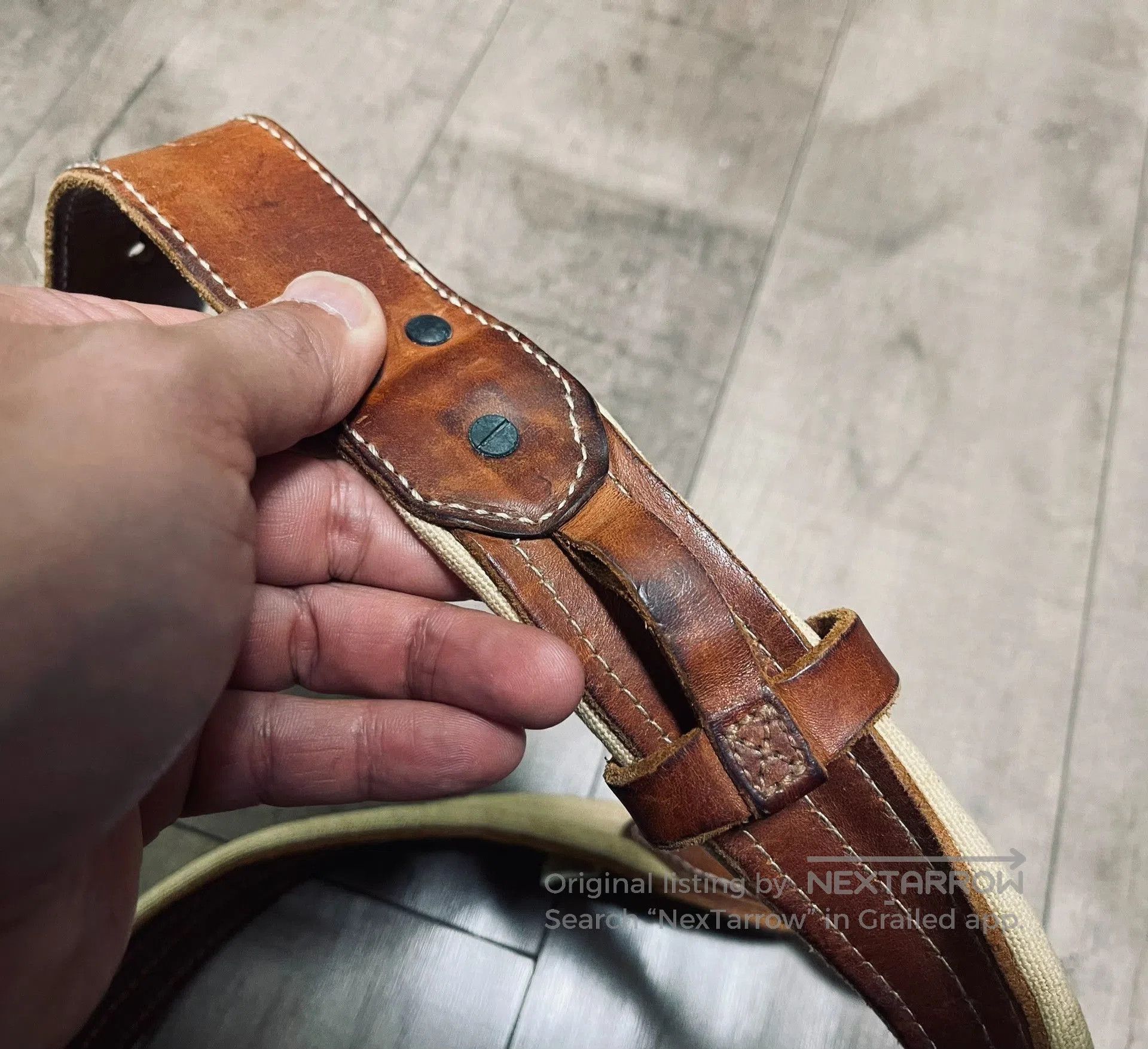 RRL Ralph Lauren RRL Leather Canvas Mix Belt. Size ONE SIZE - 4 Thumbnail