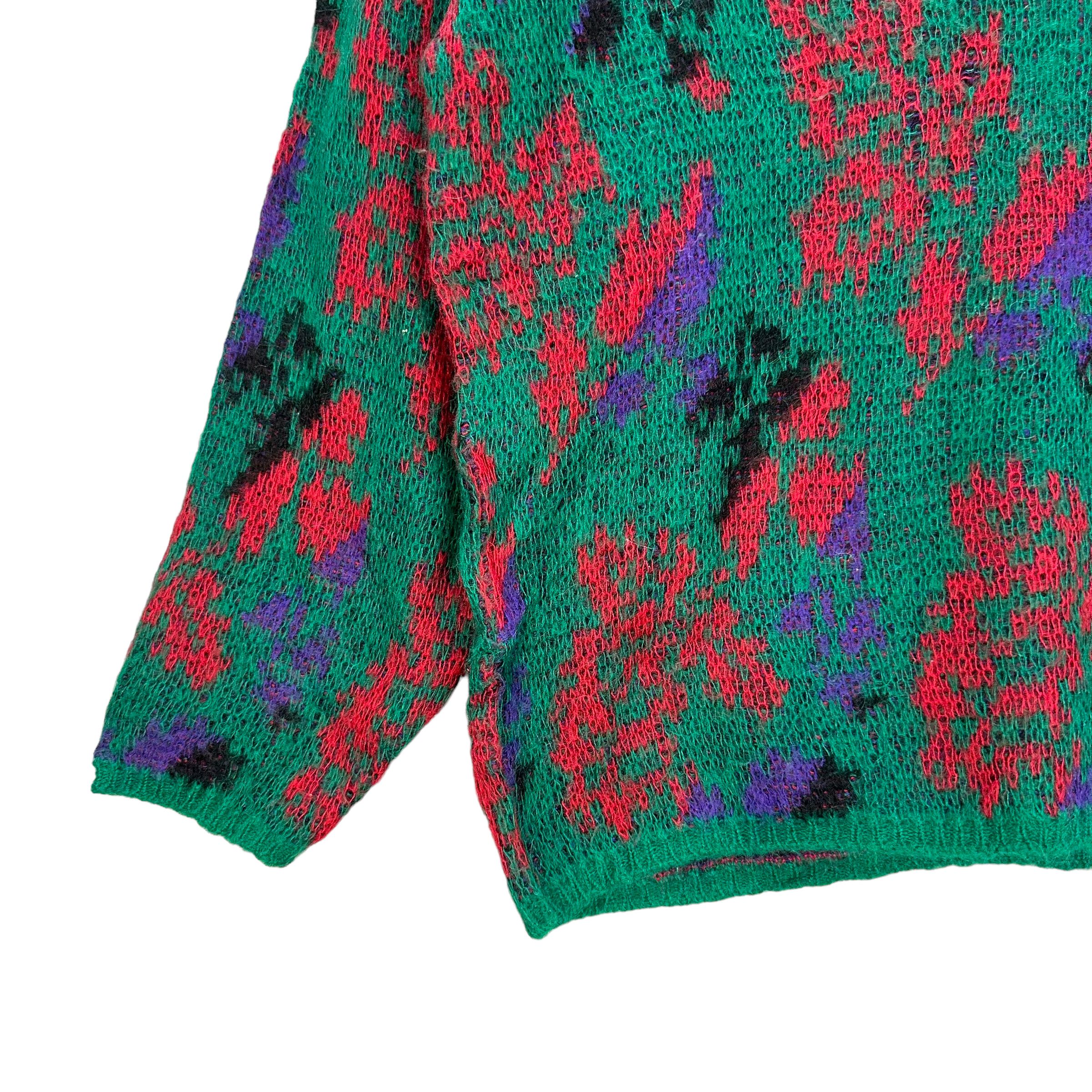 Benetton VINTAGE BENETTON PRINTED KNIT SWEATER #8045-198 Size US M / EU 48-50 / 2 - 4 Thumbnail