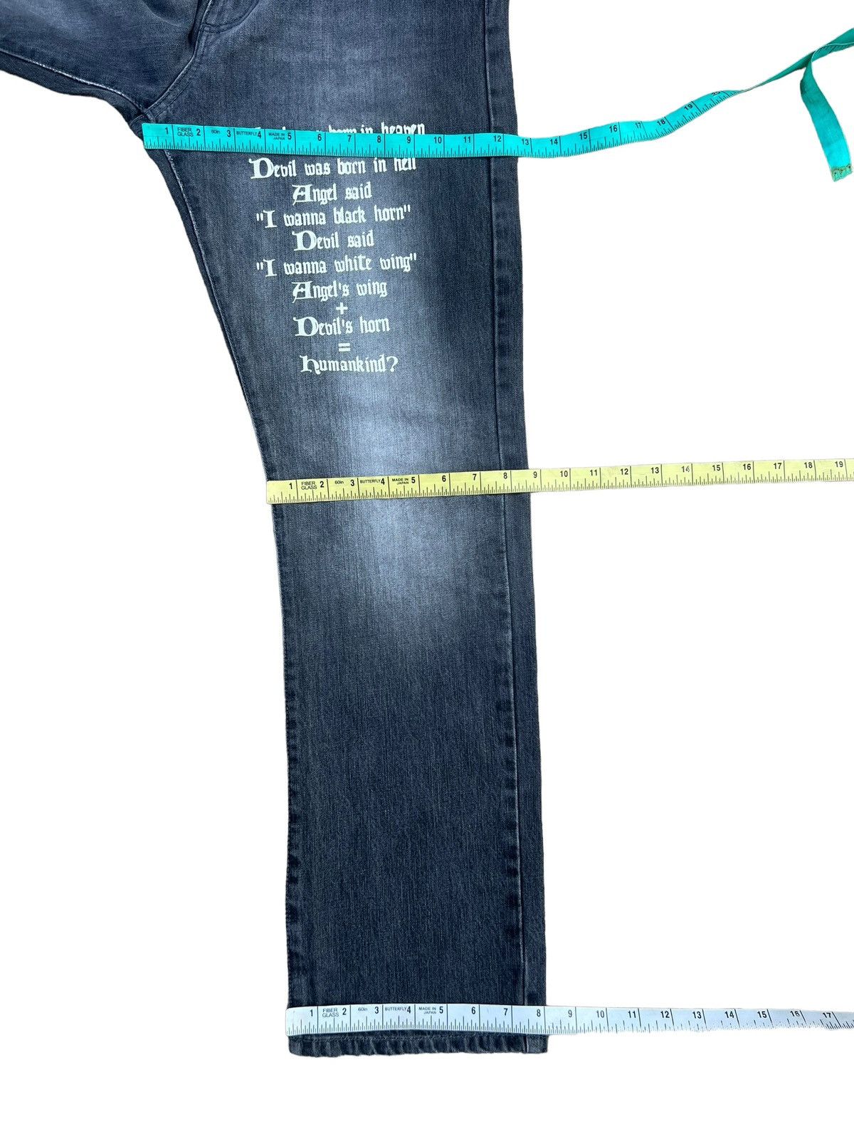 Designer ALGONQUINS Japan Distressed Punk Design Poem Denim Size US 32 / EU 48 - 4 Thumbnail