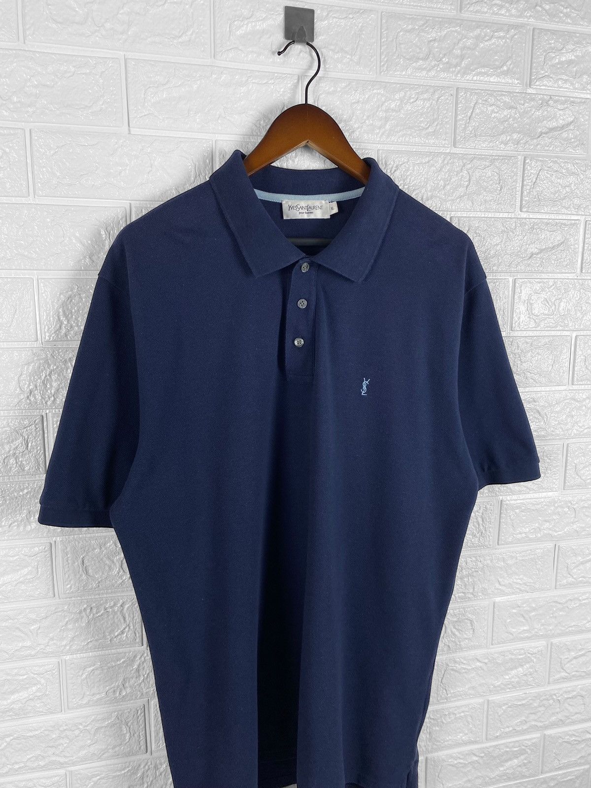 Vintage Vintage Yves Saint Laurent logo polo t shirt Size US XL / EU 56 / 4 - 3 Thumbnail