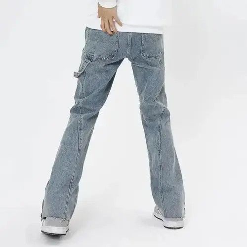Jean Ankle Zipper Washed Blue Flare Jeans Size US 32 / EU 48 - 4 Thumbnail