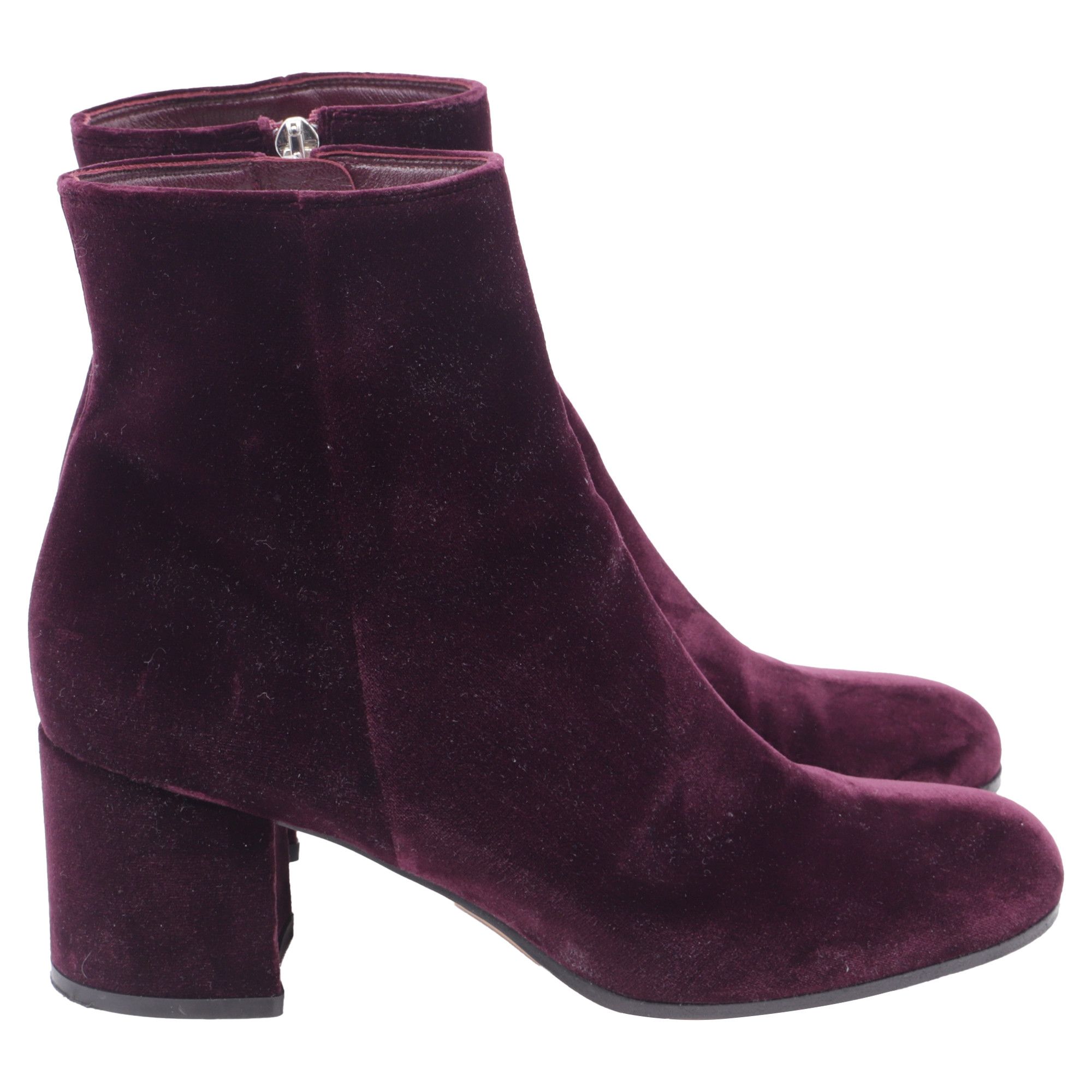 Gianvito Rossi Gianvito Rossi Margaux Block-Heel Ankle Boots in Burgundy V Size US 8.5 / IT 38.5 - 1 Thumbnail