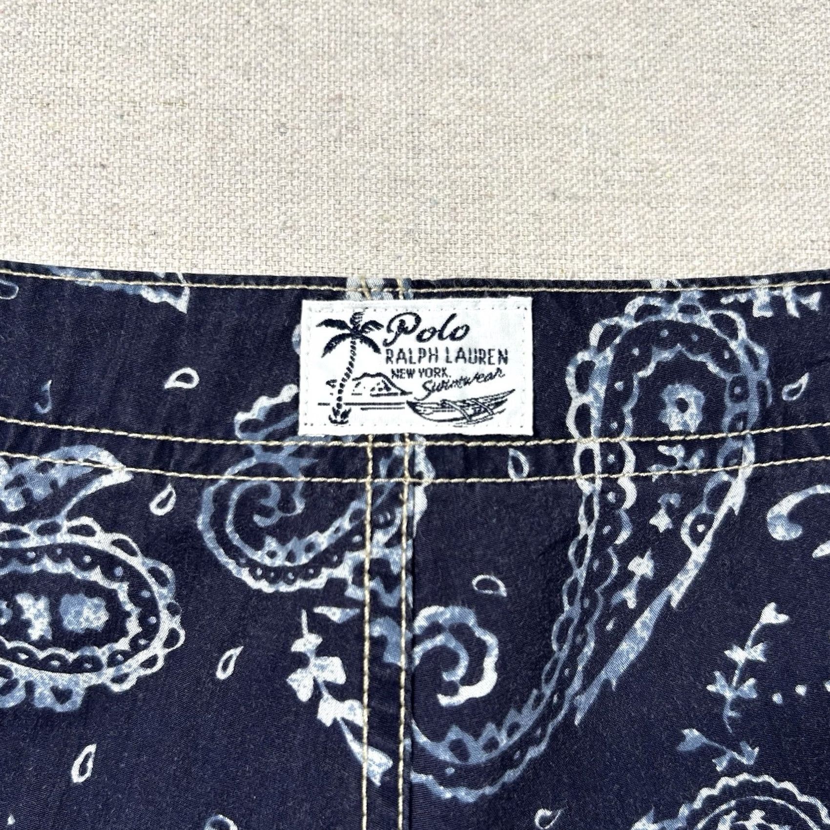 Polo Ralph Lauren Polo Ralph Lauren Mens Board Shorts 36 Navy Blue Paisley 9" Inseam Linerless Size US M / EU 48-50 / 2 - 6 Thumbnail