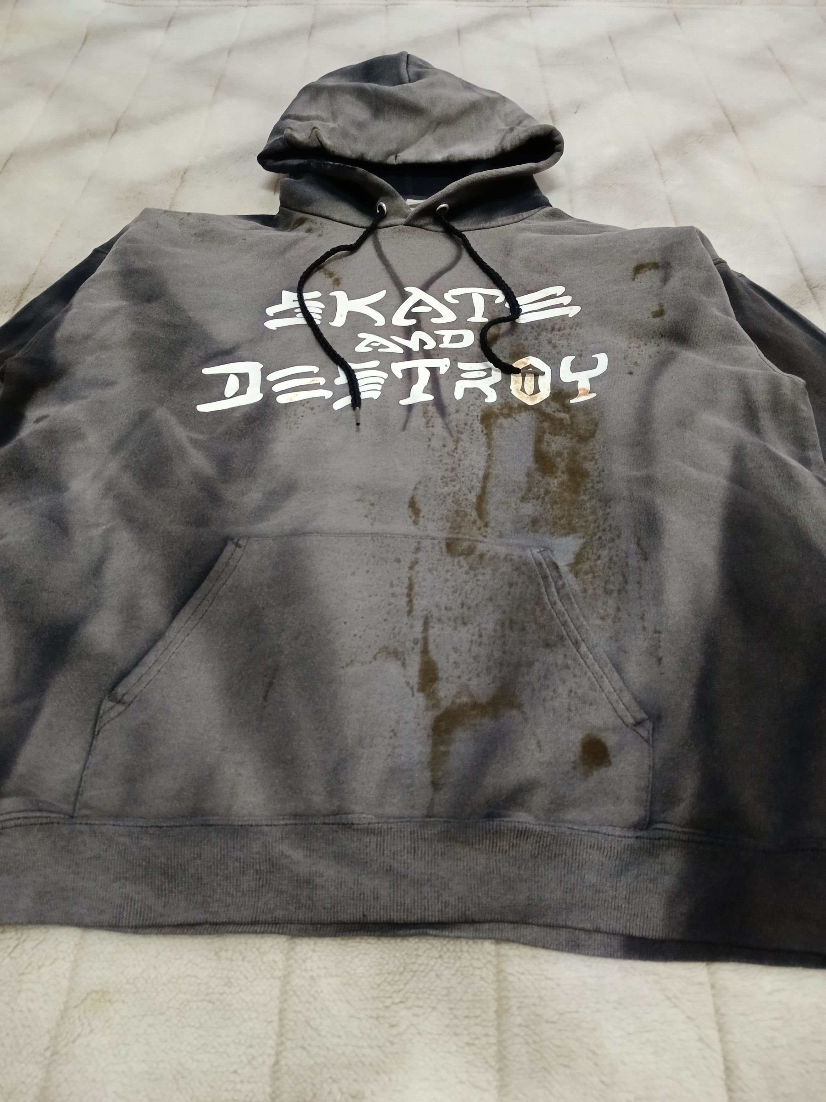 Thrasher DiSTRESSED BLACK SKATE&DESTROY THRASHER HOODIE Size US M / EU 48-50 / 2 - 4 Thumbnail