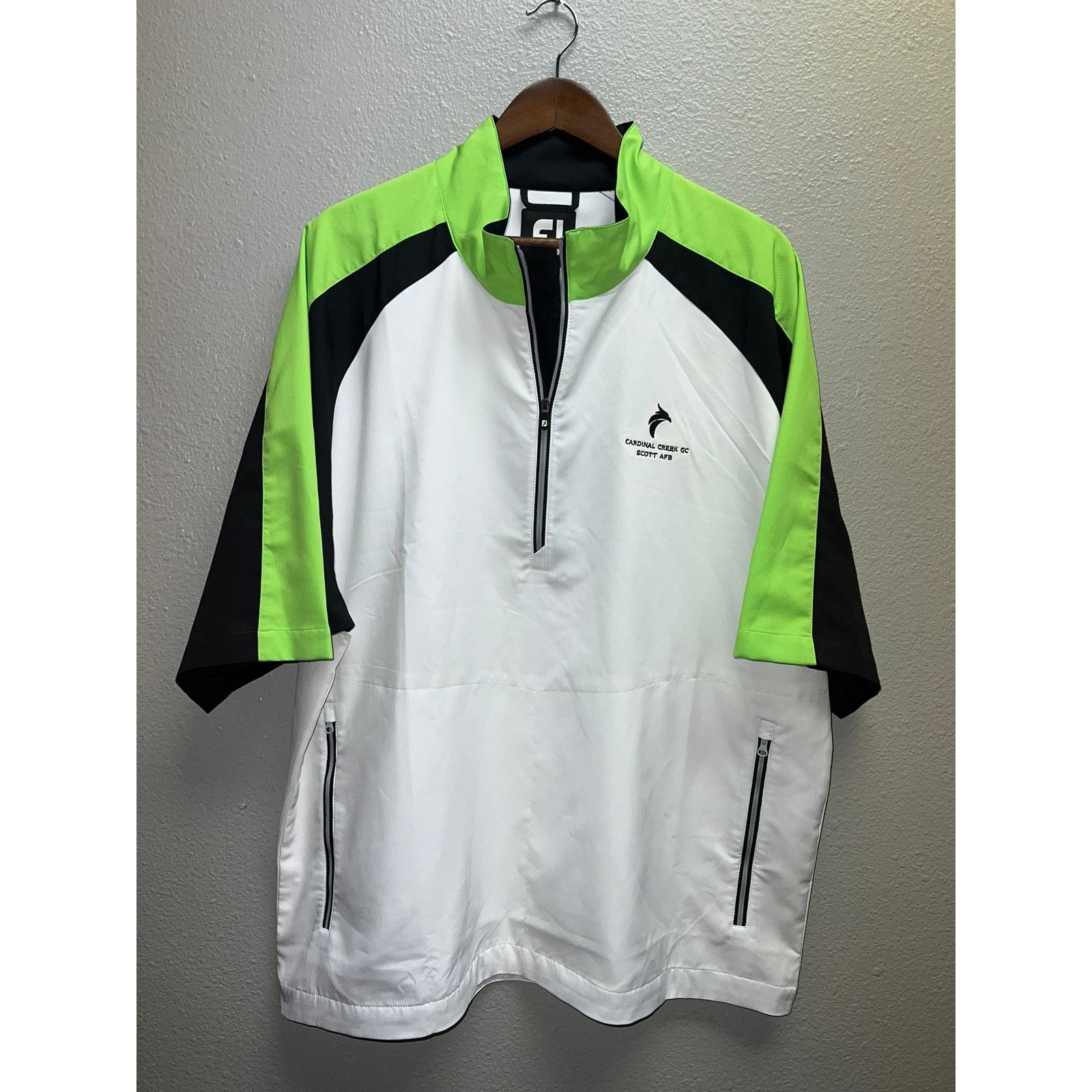 Footjoy Footjoy White Green Active Shirt Cardinal Creek Golf AFB XL Size US XL / EU 56 / 4 - 1 Thumbnail