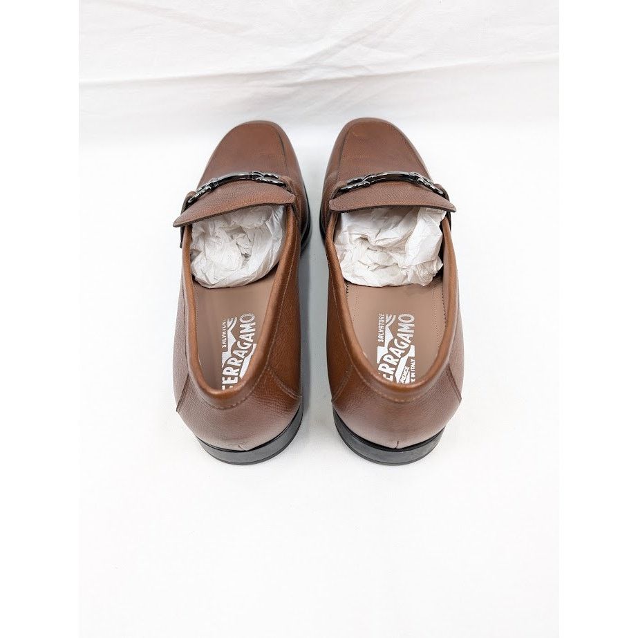 Salvatore Ferragamo o1rshd1 Radica Pebble Calf Loafers in Brown Size US 11 / EU 44 - 20 Thumbnail
