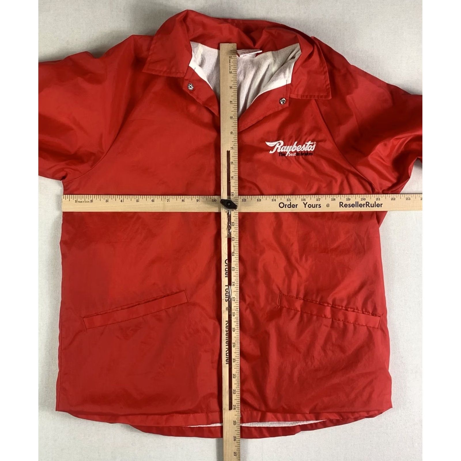 Vintage VINTAGE Cardinal Jacket Mens Medium Red Satin Button Snap Made in USA 80s Raybestos Size US M / EU 48-50 / 2 - 5 Thumbnail