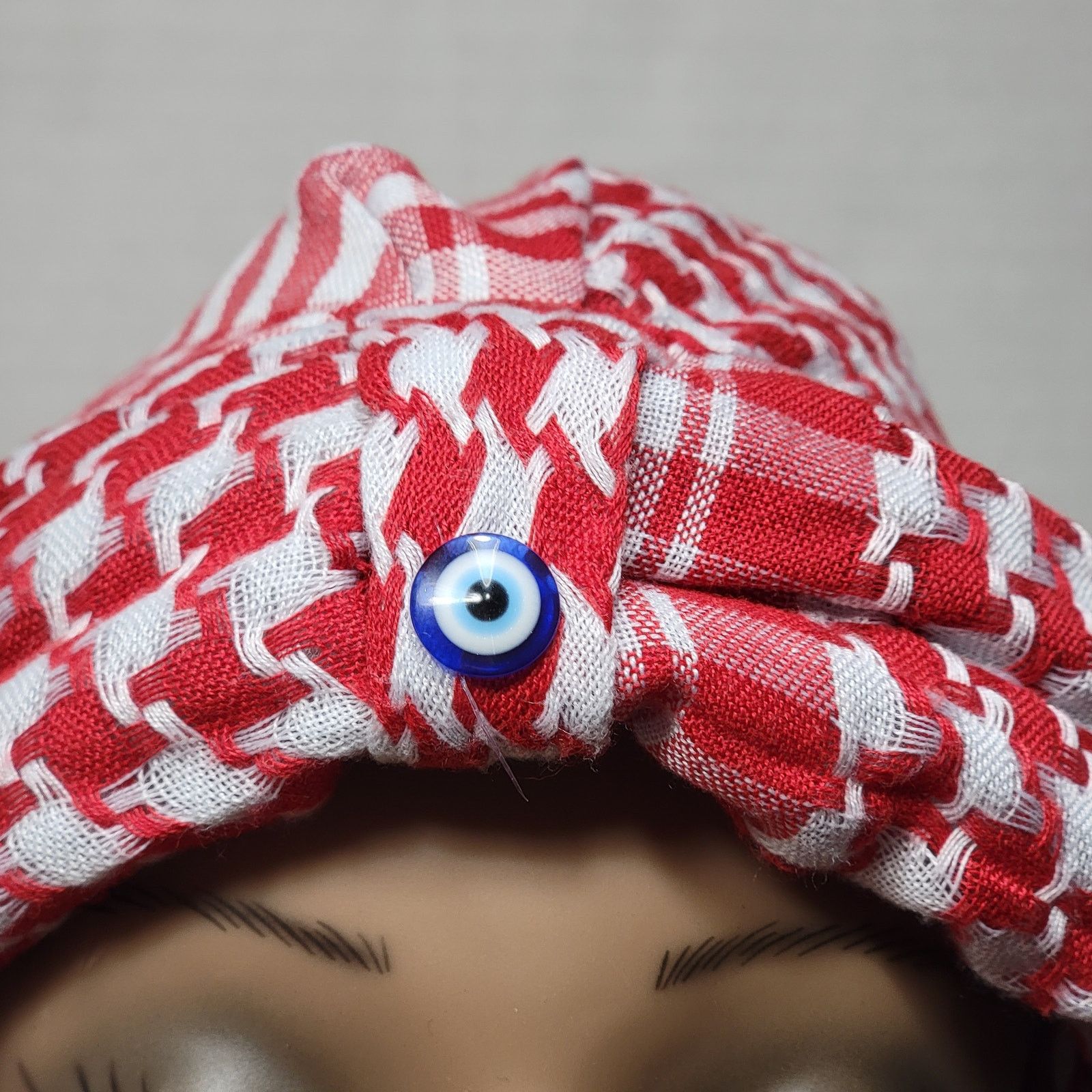 Other Traditional Fez Hat with Scarf, Keffiyeh w/ All-Seeing Eye Size ONE SIZE - 3 Thumbnail
