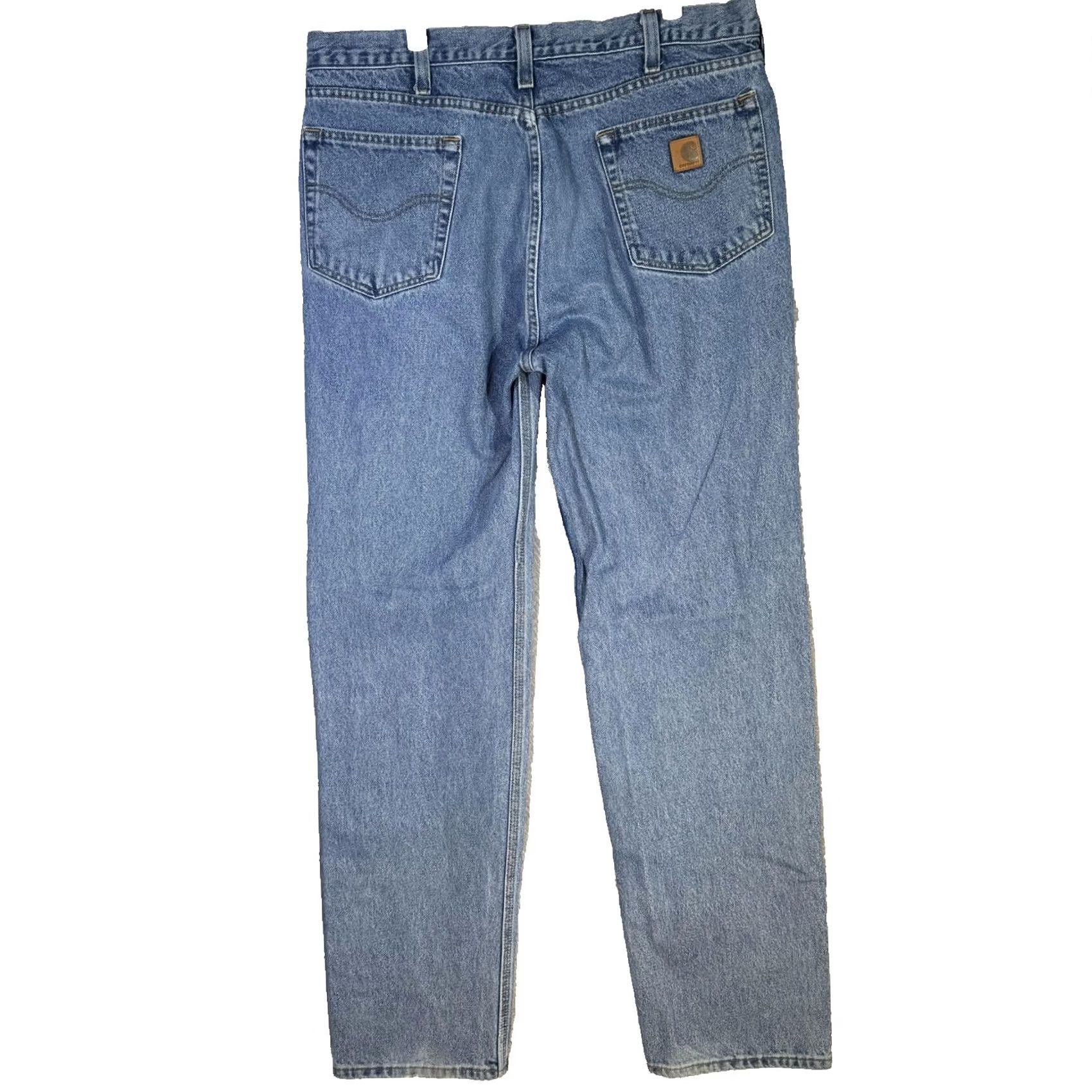 Carhartt Carhartt Jeans Mens Blue 38x36 Relaxed Fit Straight Leg Denim Pants B460-LVB Size US 38 / EU 54 - 2 Thumbnail