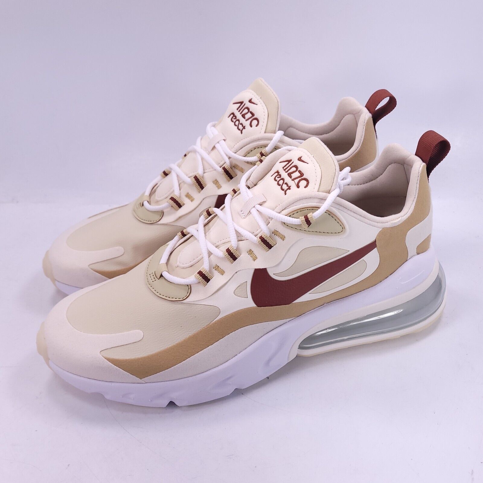 Nike Air Max 270 React Shoe Womens Size 11 AT6174-700 Beige