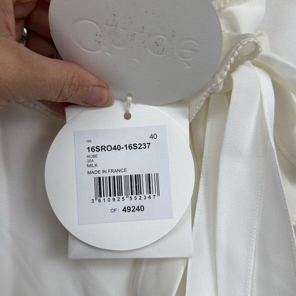 Chloe NEW CHLOE silk long sleeve white dress with ruffle neck Size M / US 6-8 / IT 42-44 - 12 Thumbnail