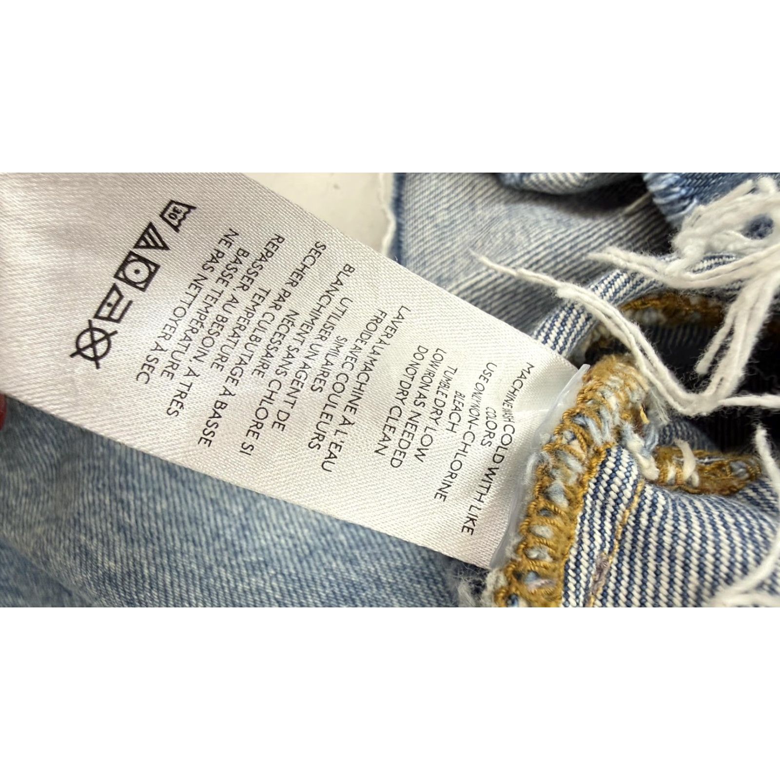 Bdg BDG Denim Jacket Womens M Blue Cropped Raw Hem Button Front Trucker Size M / US 6-8 / IT 42-44 - 5 Thumbnail