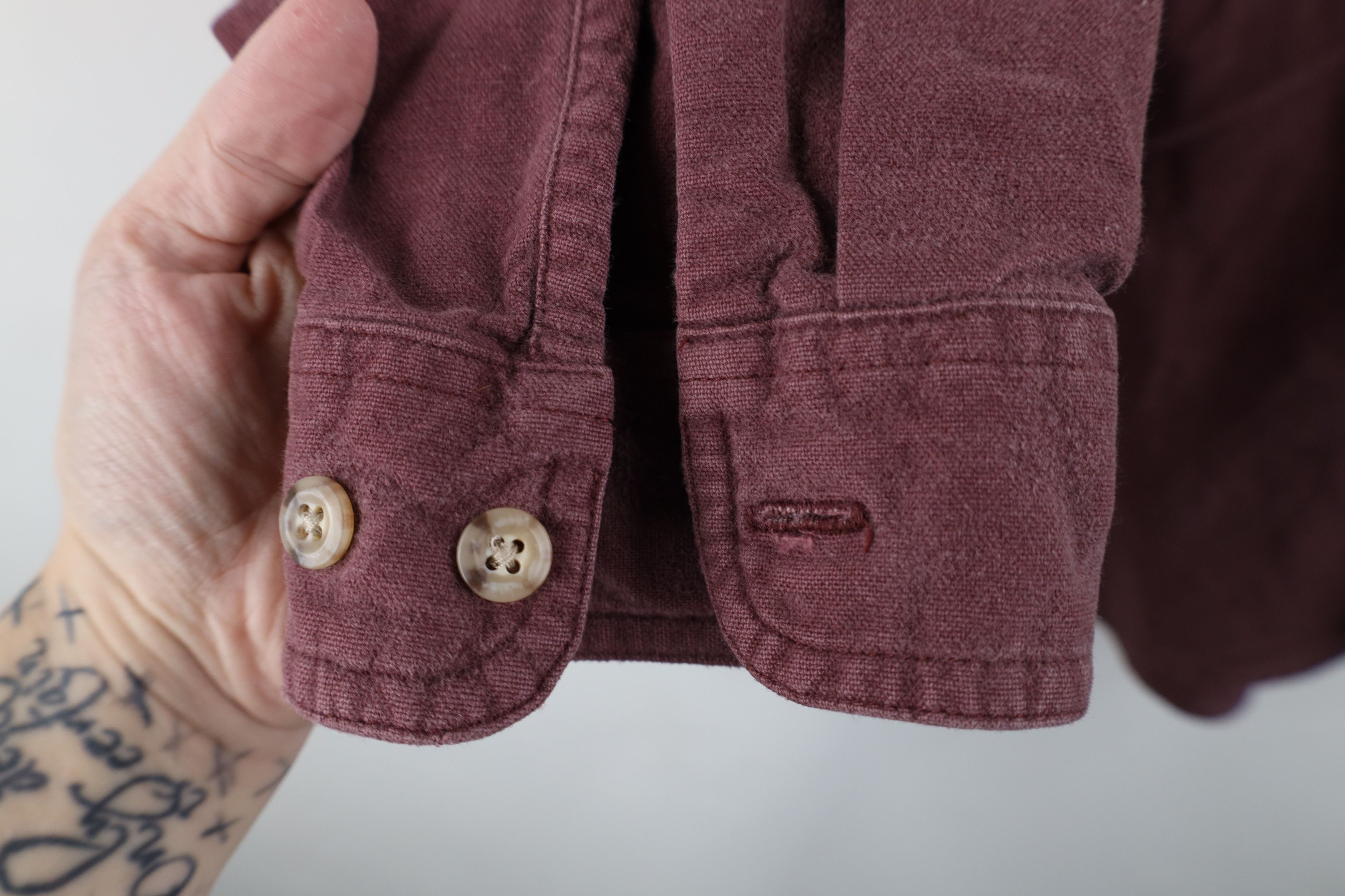 Eddie Bauer Vintage 90s Eddie Bauer Chamois Cloth Button Shirt Maroon Size US M / EU 48-50 / 2 - 6 Thumbnail