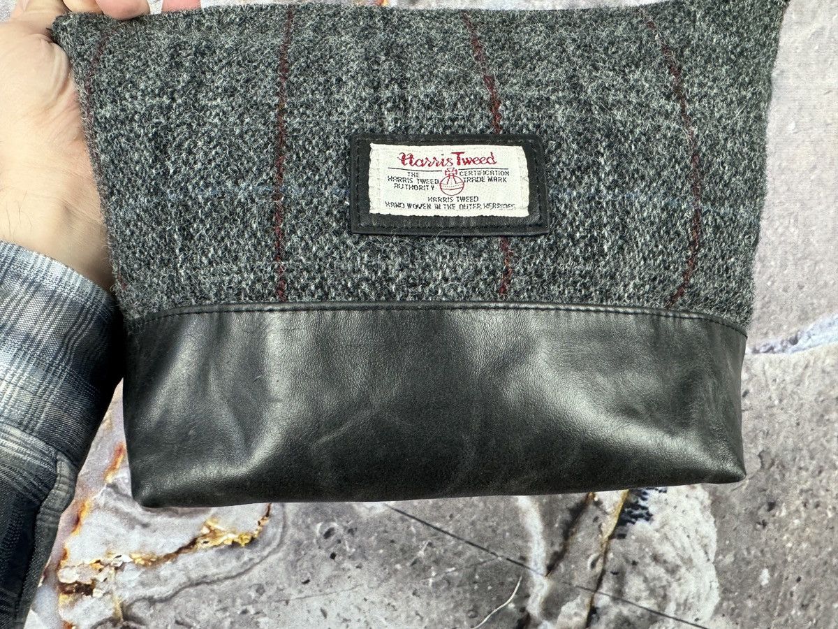 Harris Tweed Harris Tweed Wool Leather Toiletry Bag Grey Travel Pouch Size ONE SIZE - 10 Thumbnail