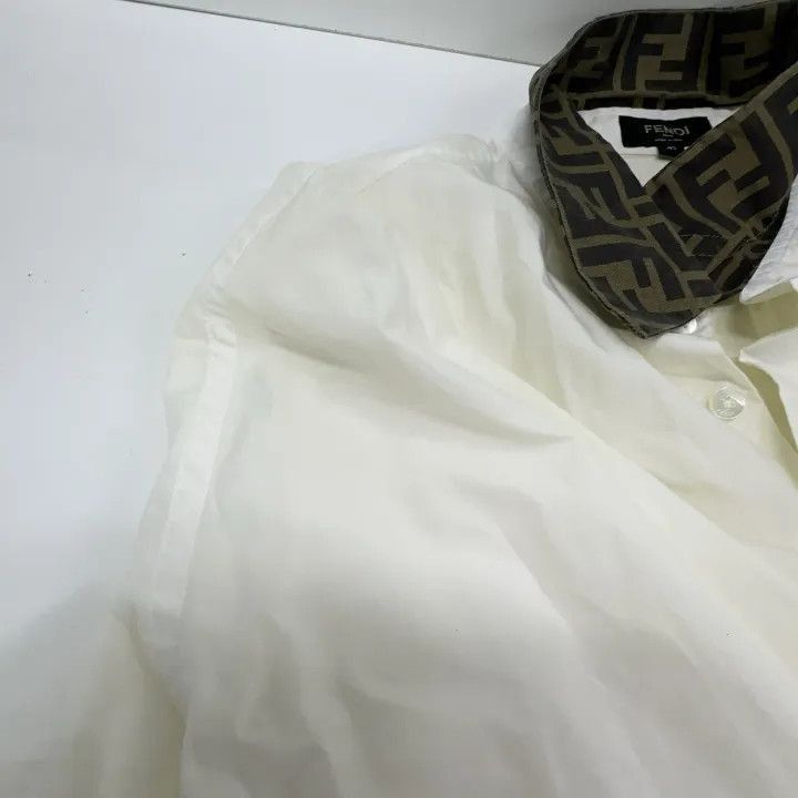 Fendi Fendi Casual Long Sleeve Shirt with FF Collar -2507 Size US M / EU 48-50 / 2 - 6 Thumbnail