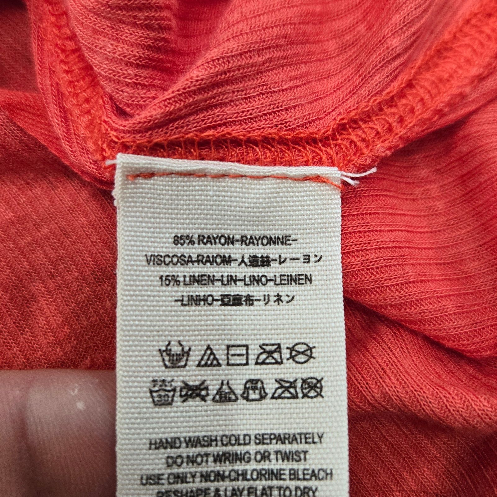 Free People Fire Red Rib Knit Linen Blend Racerback Tank Top Size Large Size L / US 10 / IT 46 - 11 Thumbnail