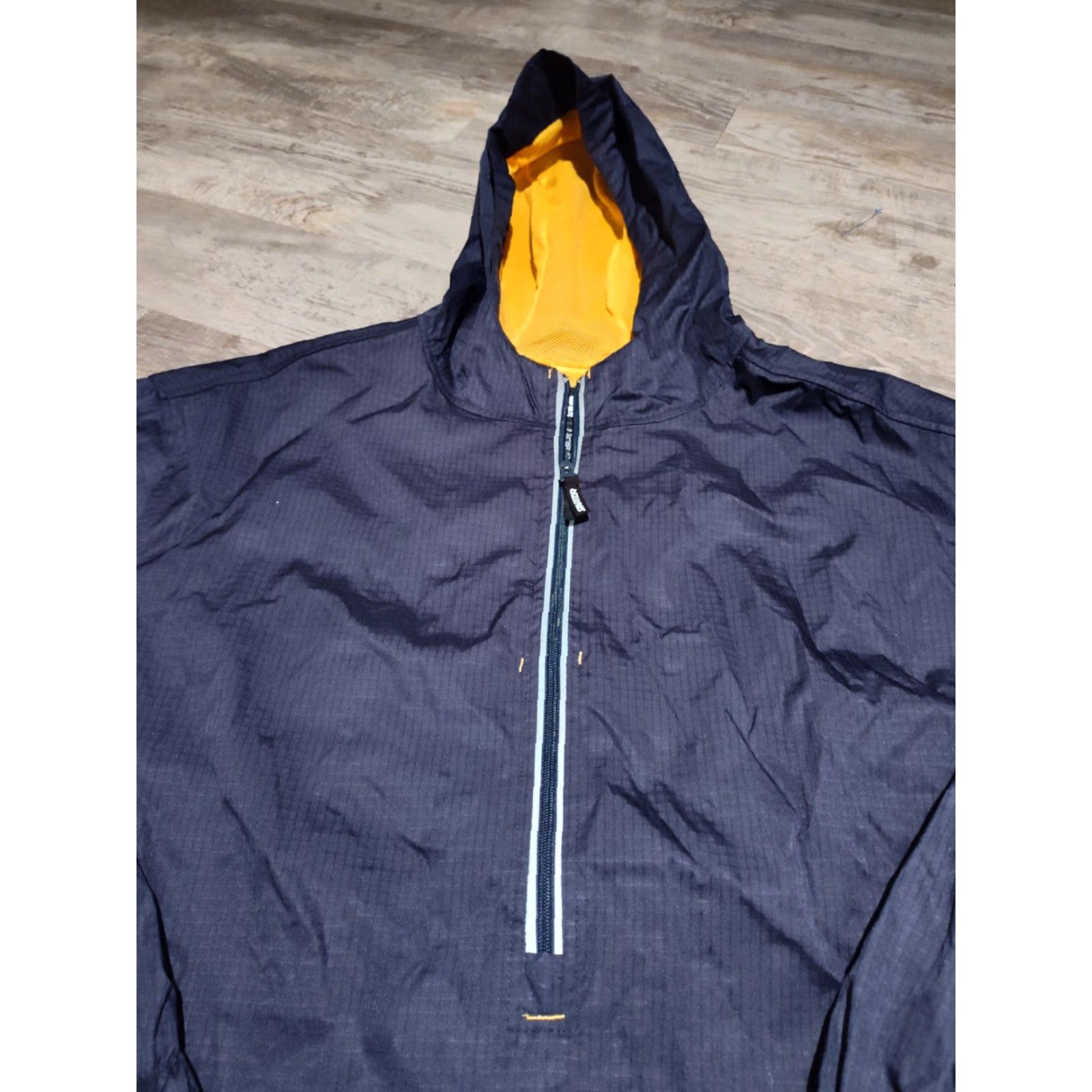 Starter VINTAGE Starter Windbreaker Jacket Mens Large Navy Blue 1/2 Zip Hooded Breathable Lightweight Logo Zipper Embroidered Size US L / EU 52-54 / 3 - 4 Thumbnail