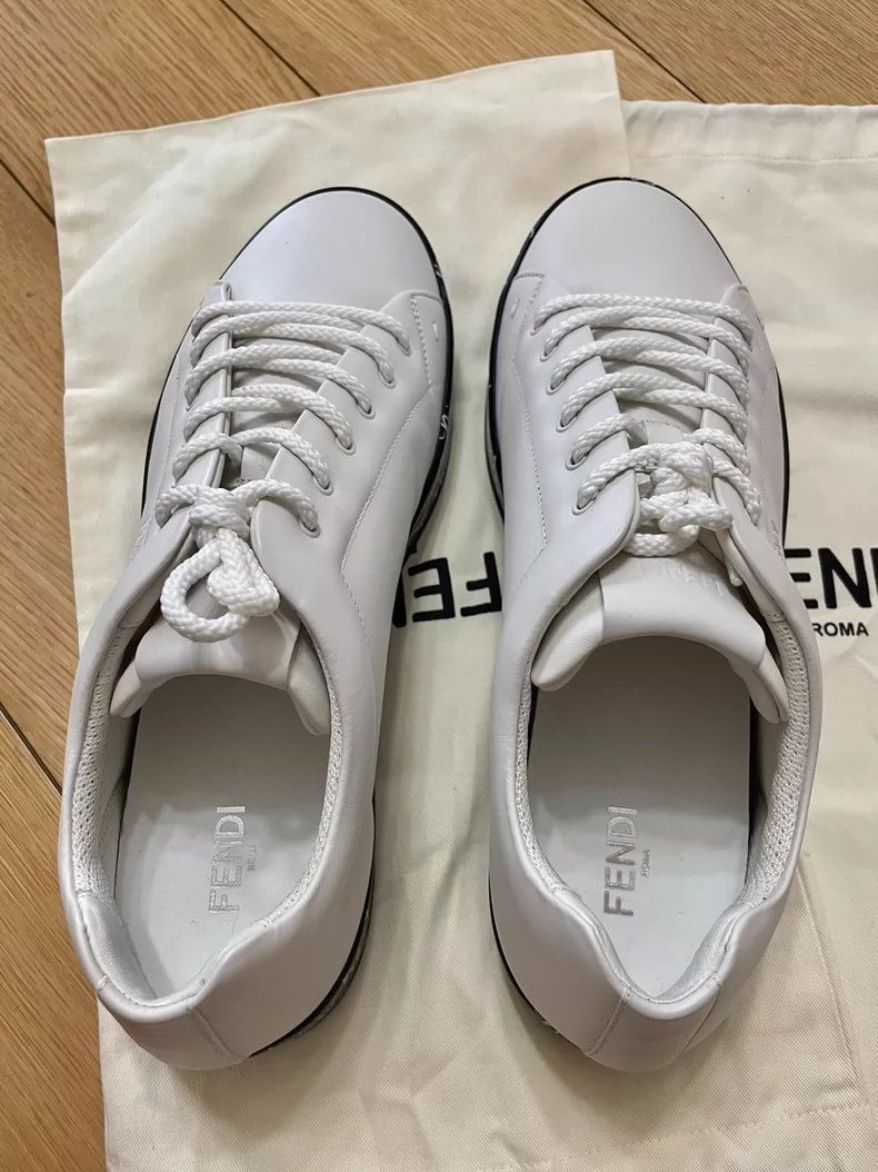 Fendi Fendi White Flat Sneakers for Men Size US 9 / EU 42 - 5 Thumbnail