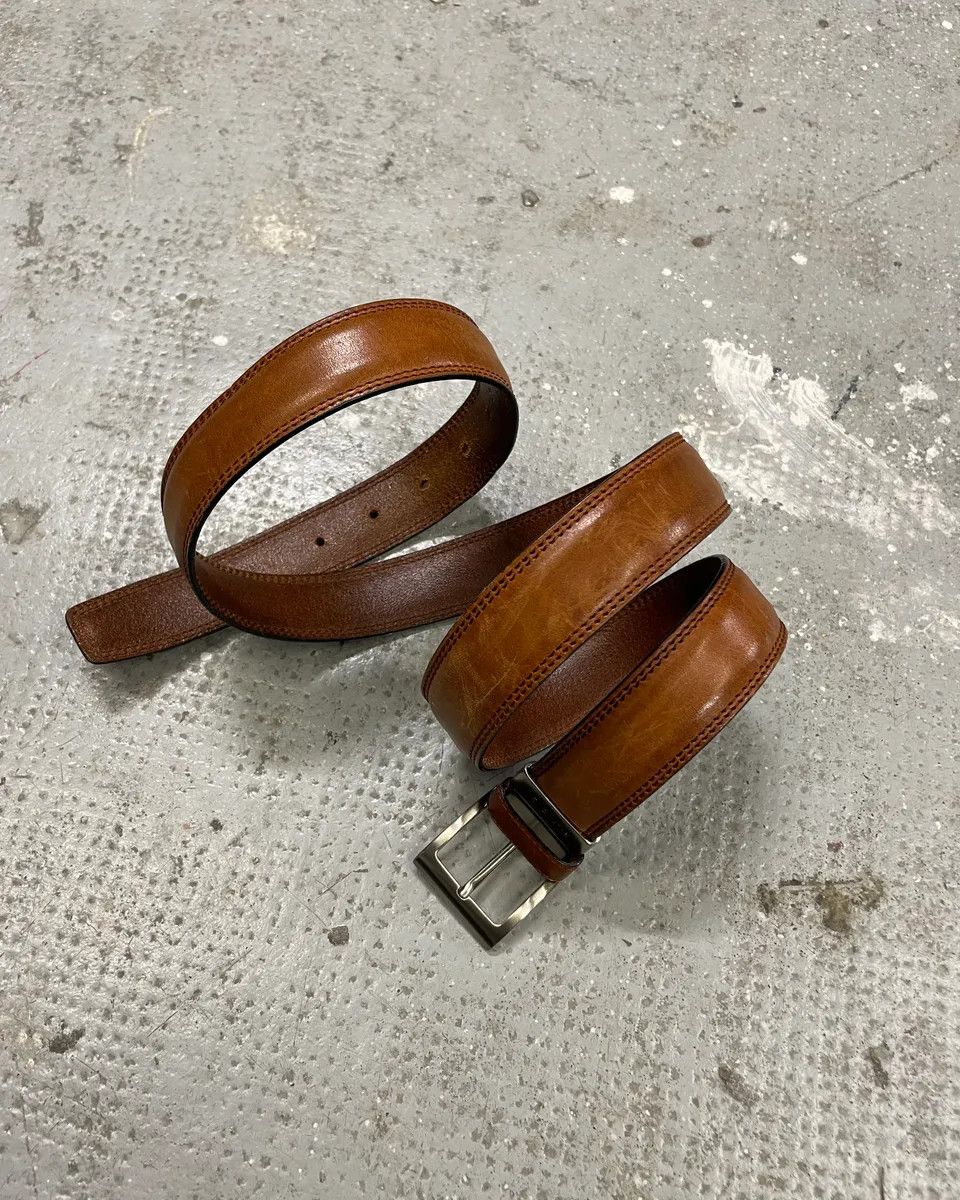 Balenciaga 2000s Balenciaga Italian Brown Leather Belt Size ONE SIZE - 1 Thumbnail