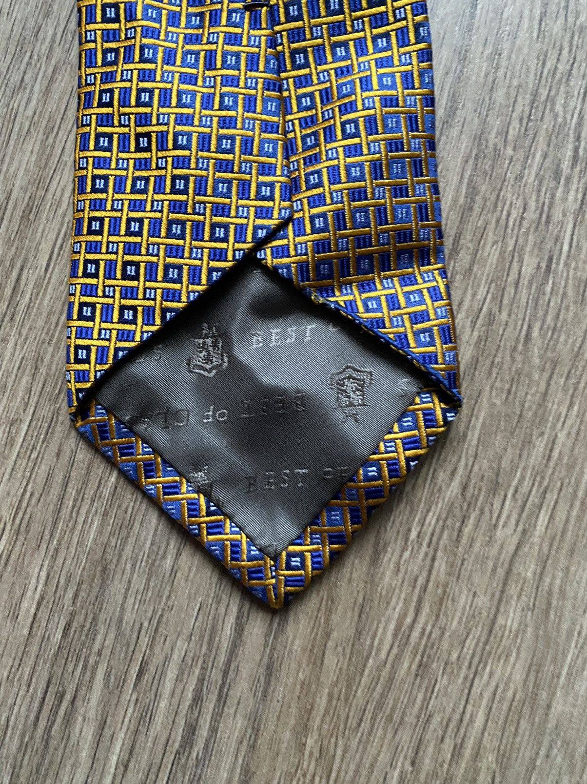Robert Talbott Robert Talbott Geometric Blue Yellow USA Tie Size ONE SIZE - 7 Thumbnail