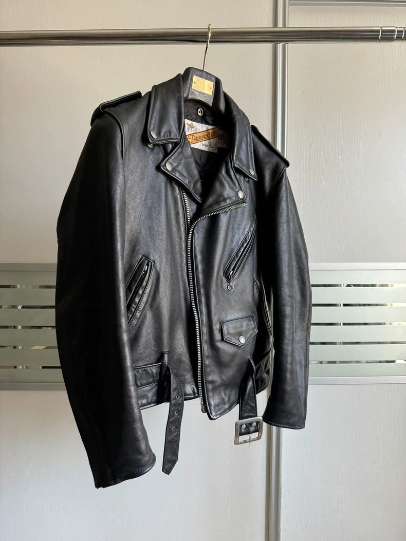 Schott Schott Classic cable-stayed castrated cowhide motorcycle r Size US XS / EU 42 / 0 - 3 Thumbnail