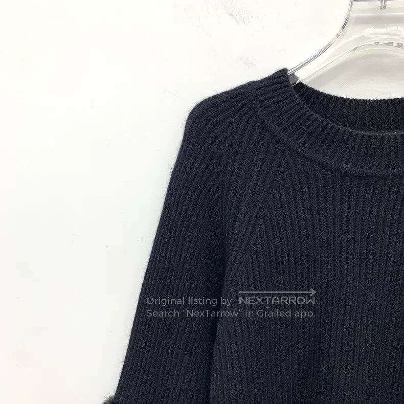 Other Fendi Black Mink Fur Trim Wool Round Neck Short Sleeve Kni Size XS / US 0-2 / IT 36-38 - 3 Thumbnail