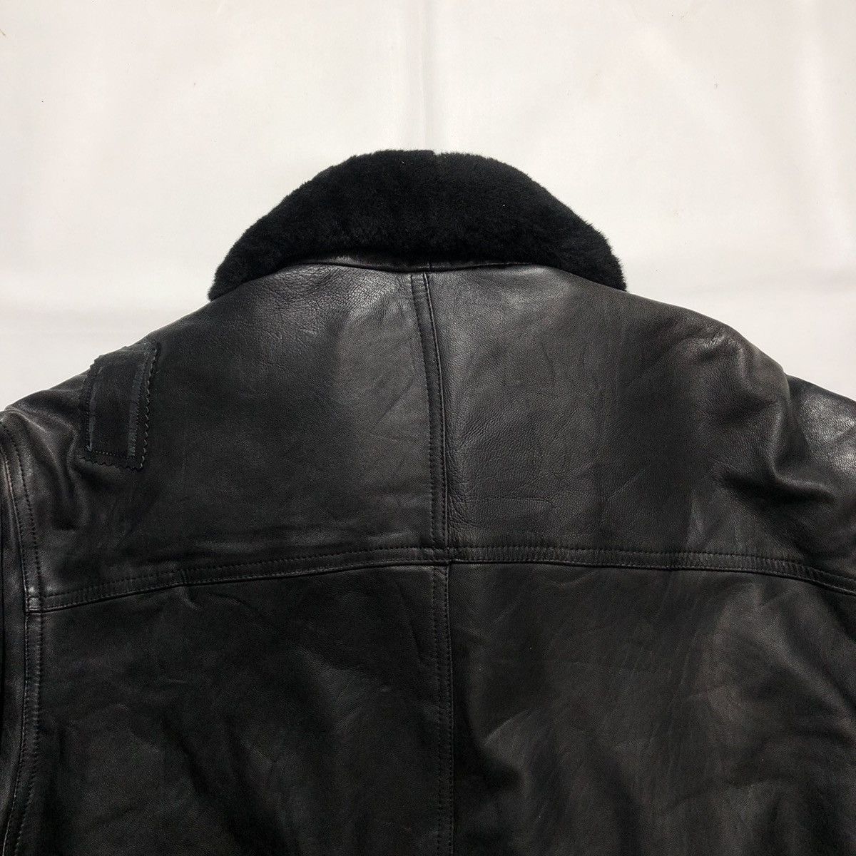 Japanese Brand × Vintage Rare Vintage Nuovo Nero Fur Leather Jacket Size US M / EU 48-50 / 2 - 11 Thumbnail