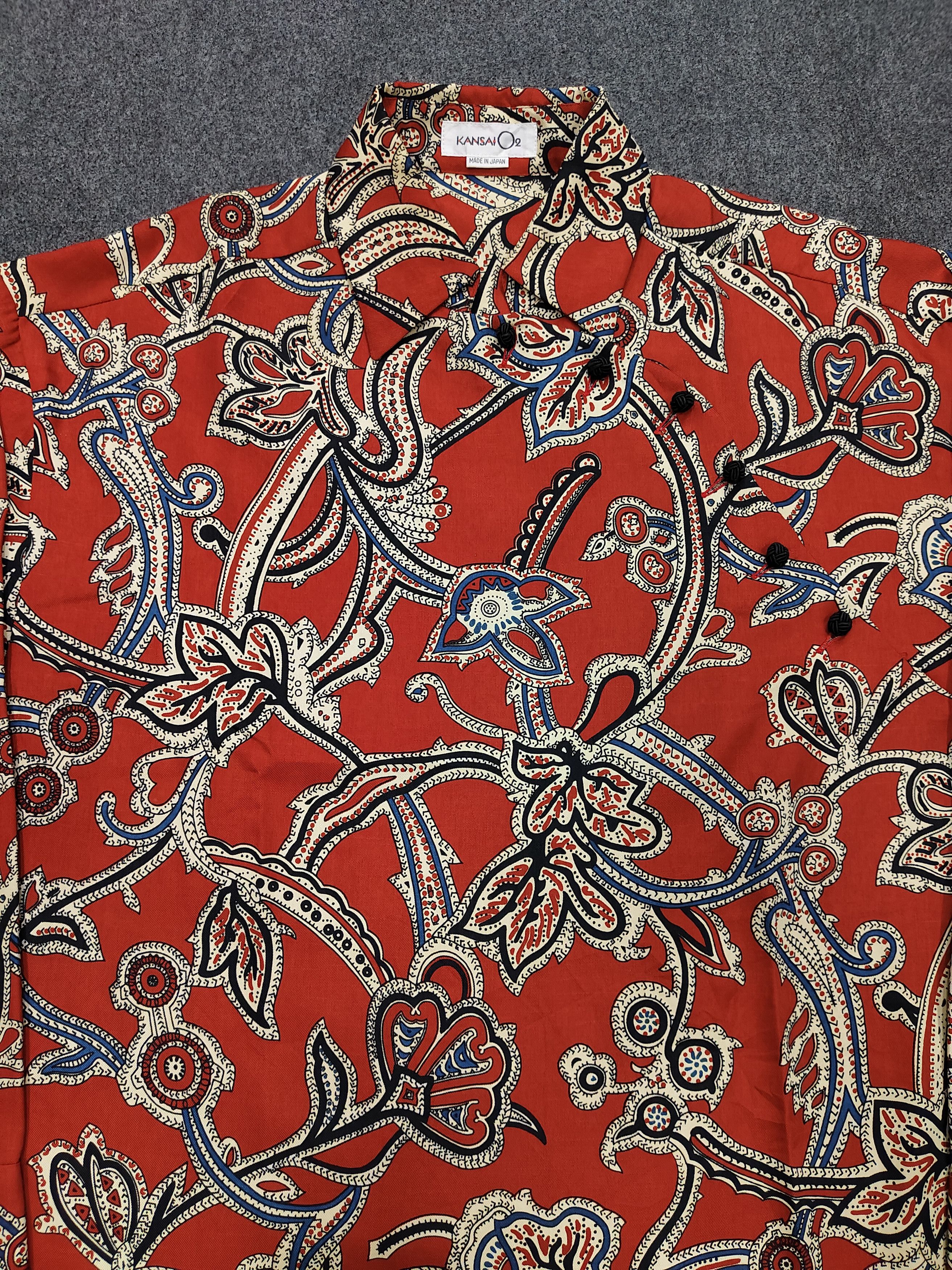 Kansai Yamamoto RARE🔥Vtg 80s Kansai O2 Florals Art Asymmetric Button Ups Size US L / EU 52-54 / 3 - 2 Thumbnail