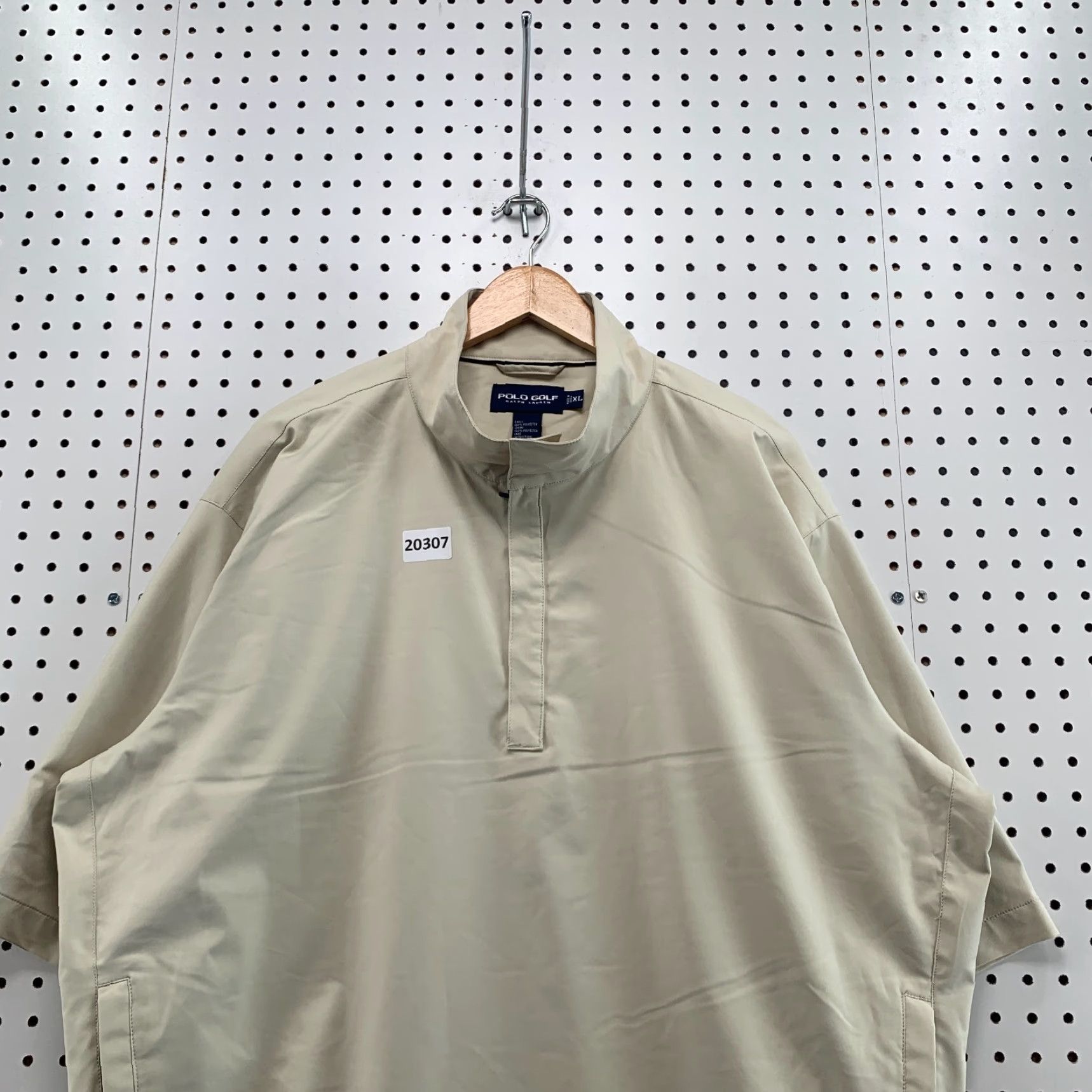 Ralph Lauren Vintage Polo Golf Jacket Windbreaker 11/4 Zip Pullover Beige XL Mens 28x30 Size US XL / EU 56 / 4 - 2 Thumbnail
