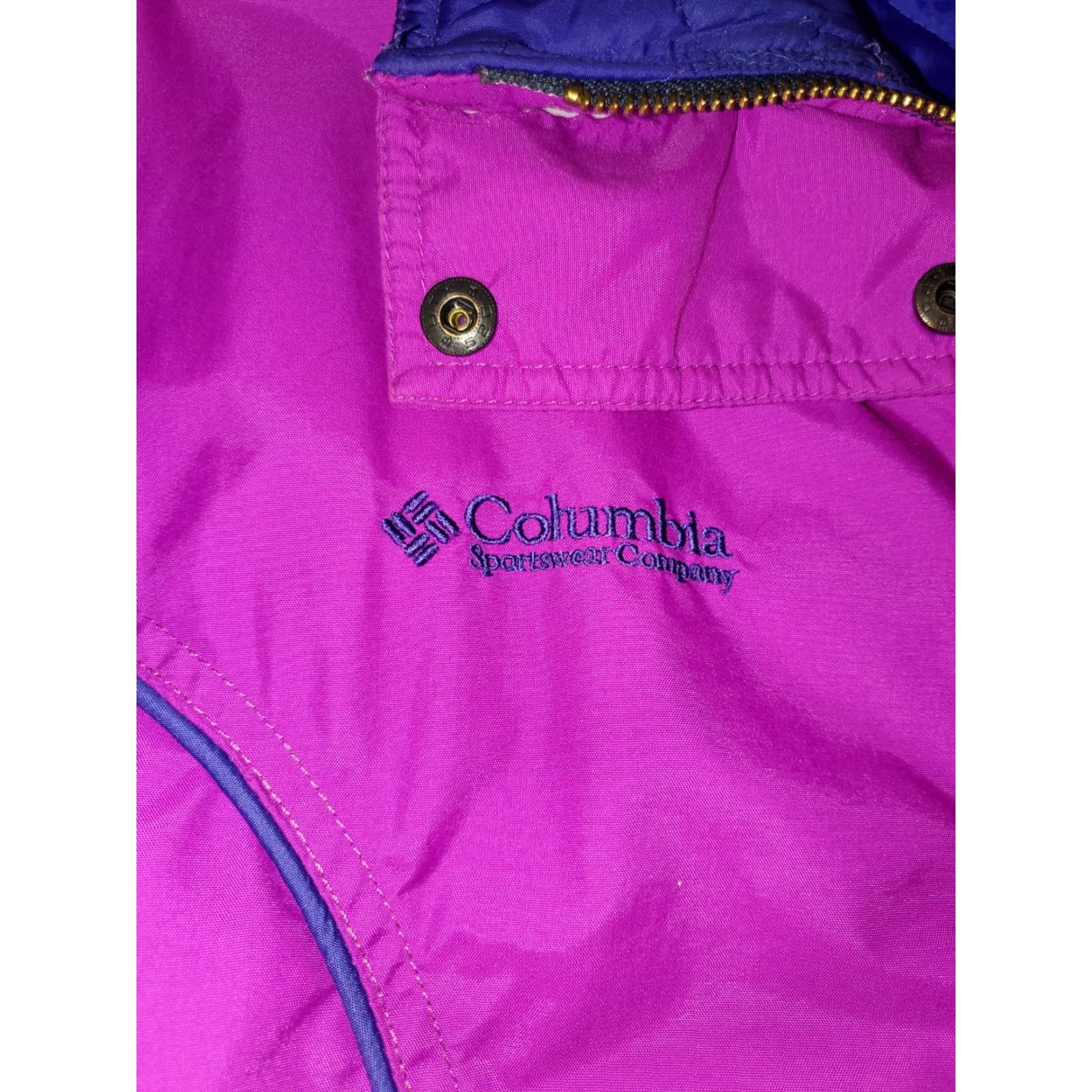 Vintage VINTAGE Columbia Sportswear Women's Jacket Ski Windbreaker 18/20 Purple Quilted Liner Long Zip Button 90s Mens Womens Girls? Size XXL / US 16-18 / IT 52-54 - 3 Thumbnail
