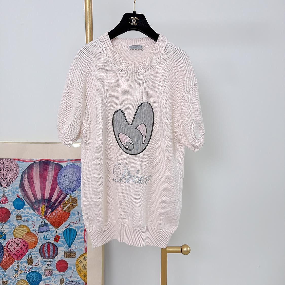 Dior Dior Pink Heart Knit T-Shirt Size S Size US S / EU 44-46 / 1 - 1 Thumbnail