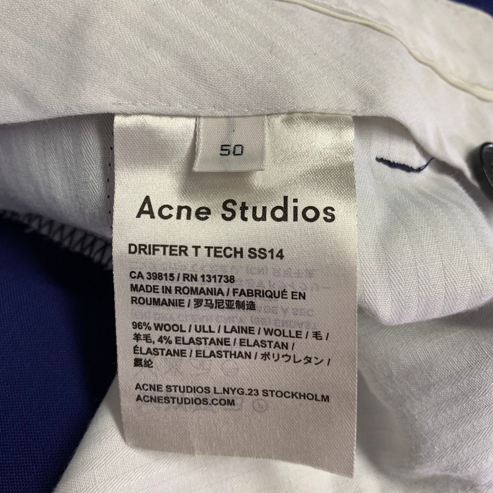 Acne Studios ACNE STUDIOS Size 36 Blue Wool Blend Notch Lapel Suit Size 36R - 12 Thumbnail