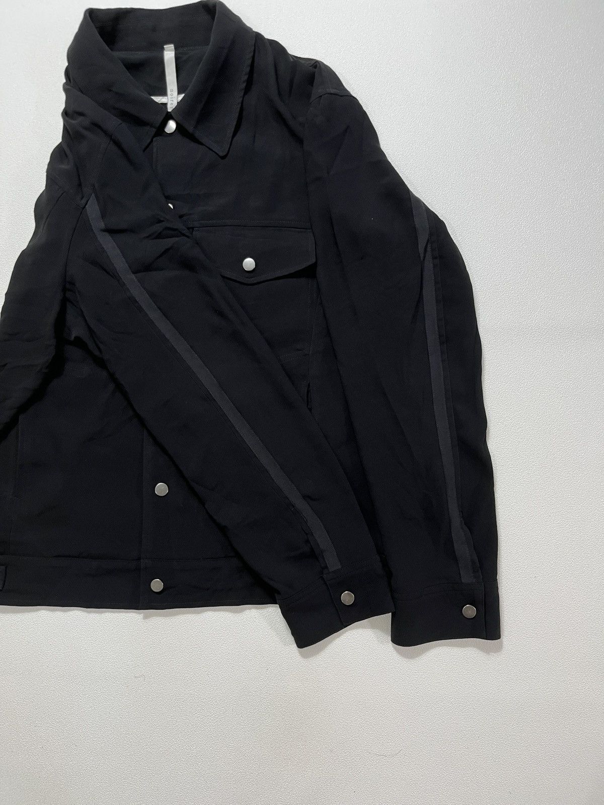 Beams Plus Noirer Silk Trucker Jacket Black Size US L / EU 52-54 / 3 - 6 Thumbnail