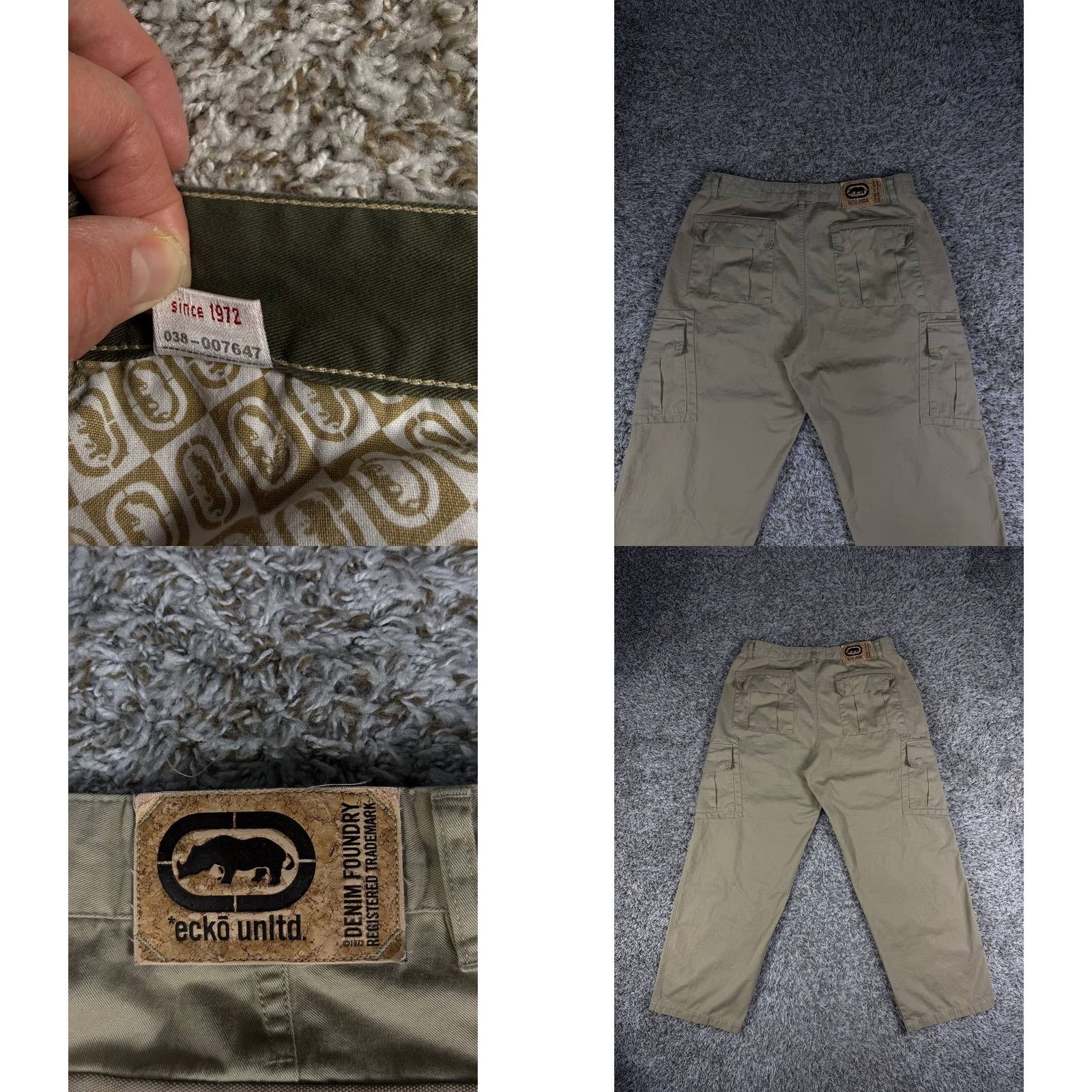Ecko Unltd. VINTAGE Ecko Unltd Camden Cargo Pants Baggy Y2K Hip Hop Skate Khaki Utility Sz 36 Size US 36 / EU 52 - 9 Thumbnail