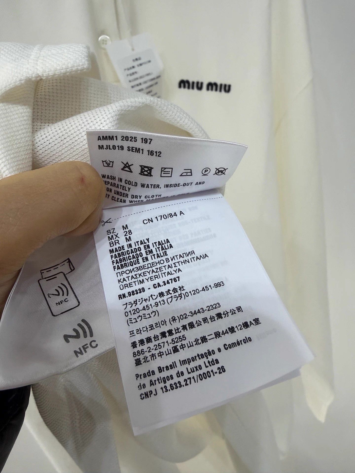 Miu Miu MIUMIU White Pique Long Sleeve Polo M NWT Size M / US 6-8 / IT 42-44 - 4 Thumbnail