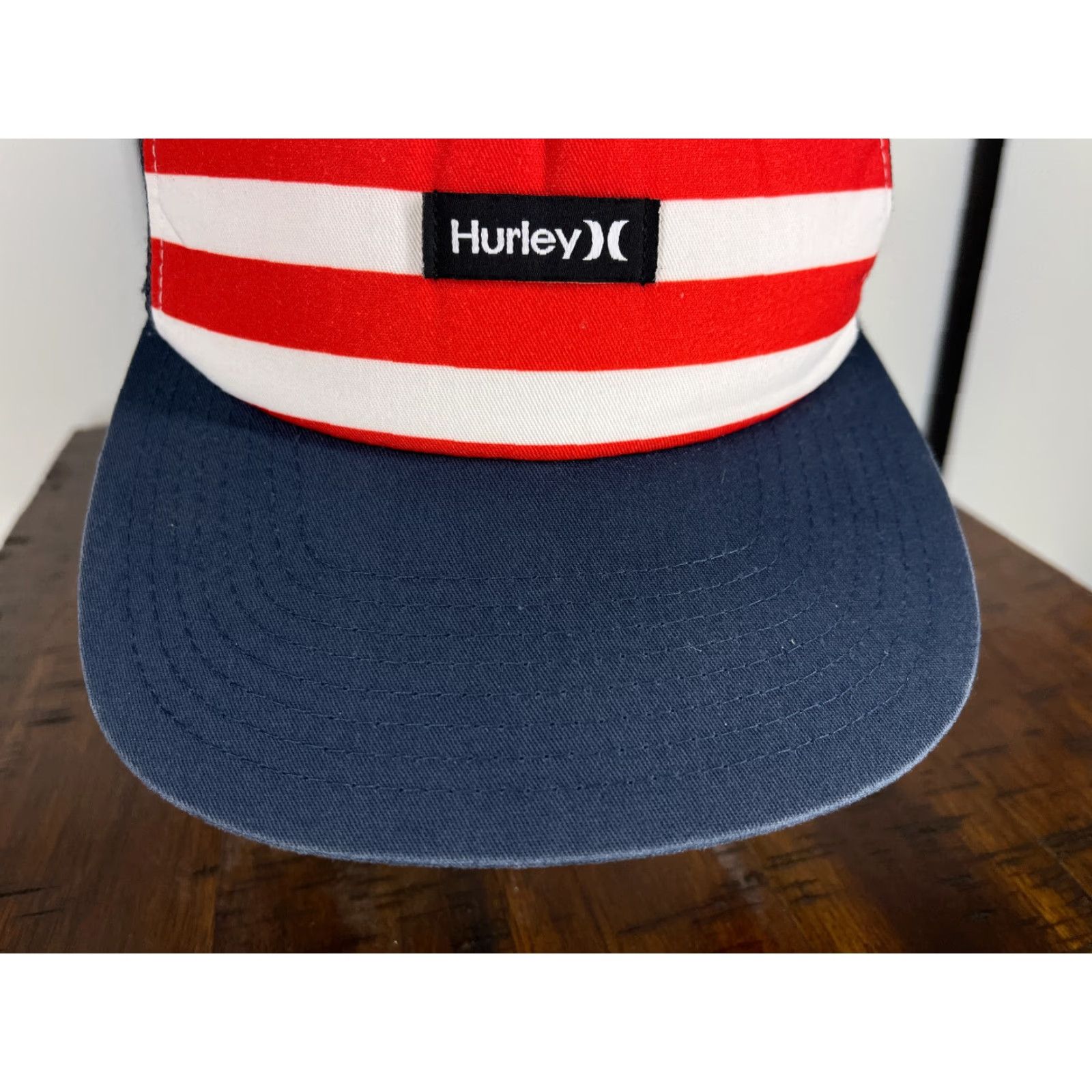 Hurley Hurley Hat Trucker Adult One Size Blue Red USA Flag Cap Cap USA Trucker Hat Mens 4th July Size ONE SIZE - 3 Thumbnail