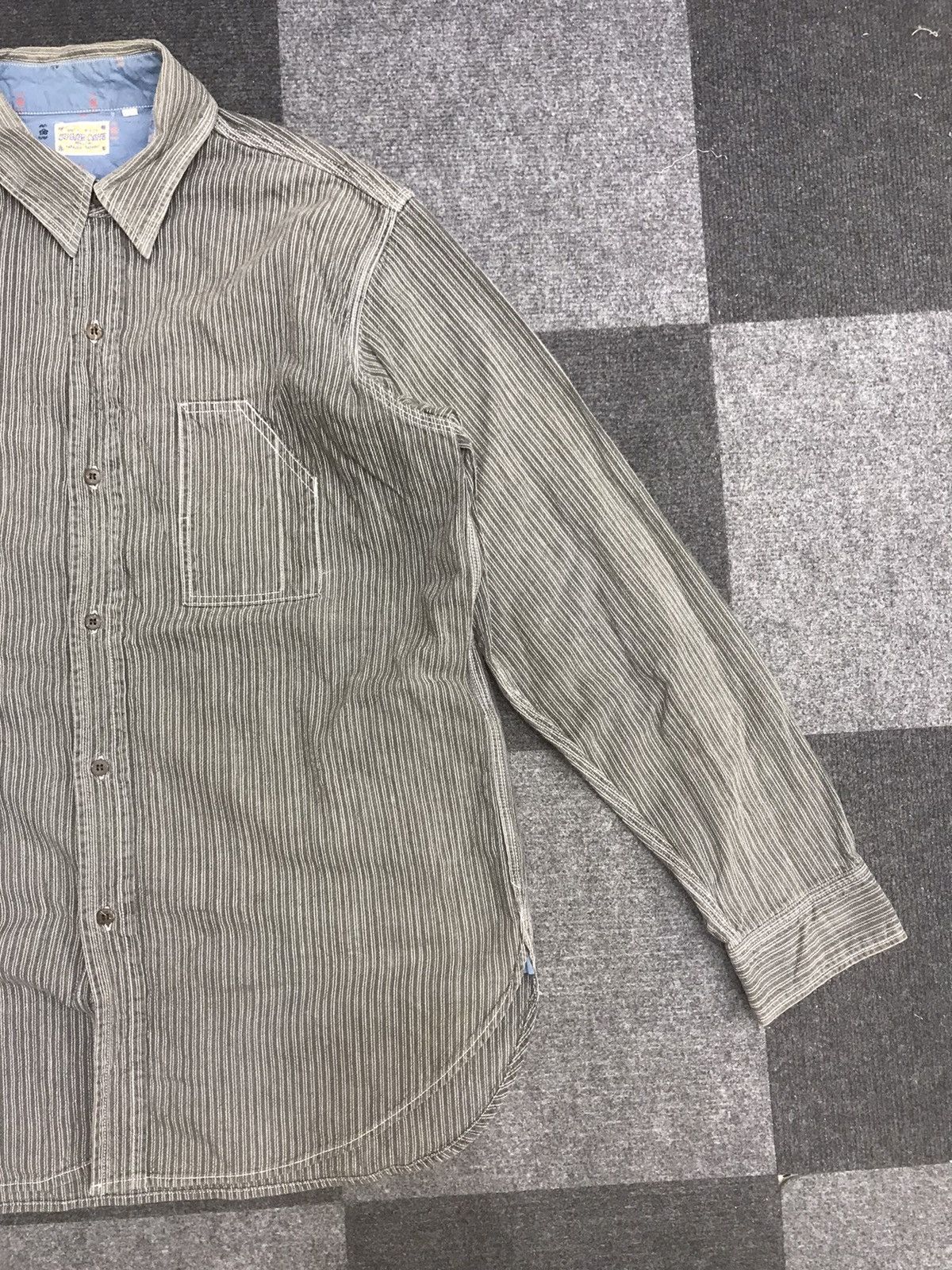 Japanese Brand SUGAR CANE Very Rare Pockets Toyo Enterprise Stripe Shirt Size US L / EU 52-54 / 3 - 2 Thumbnail