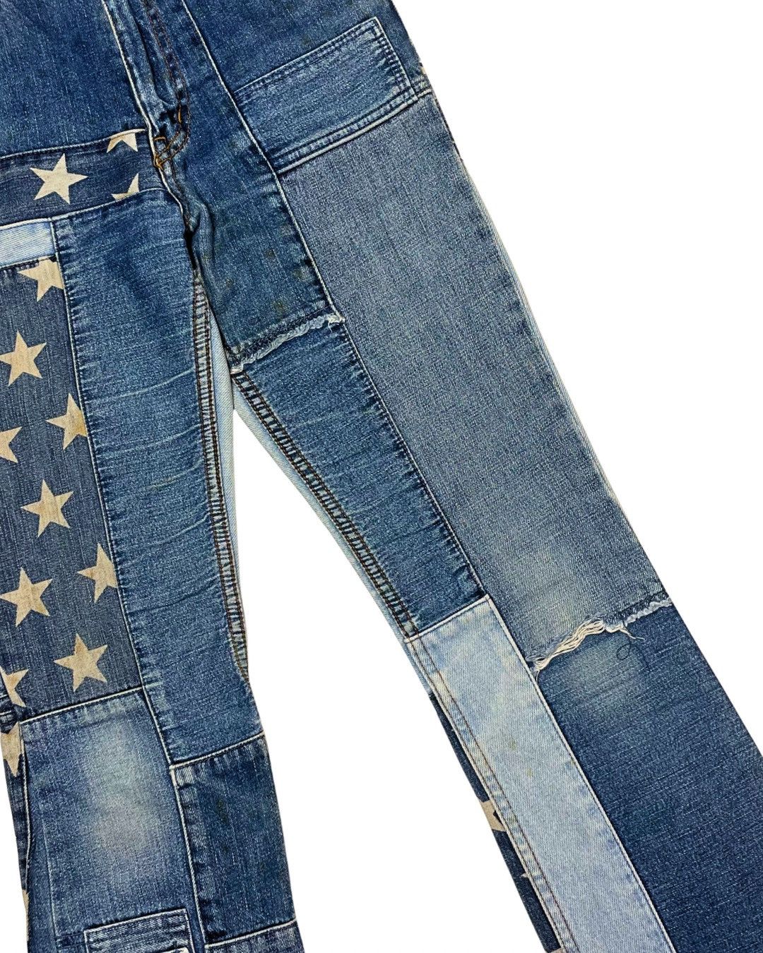 Angel Blue Angel Blue Multi-Tone Denim Star Patchwork Flare Jeans Size 26" / US 2 / IT 38 - 5 Thumbnail
