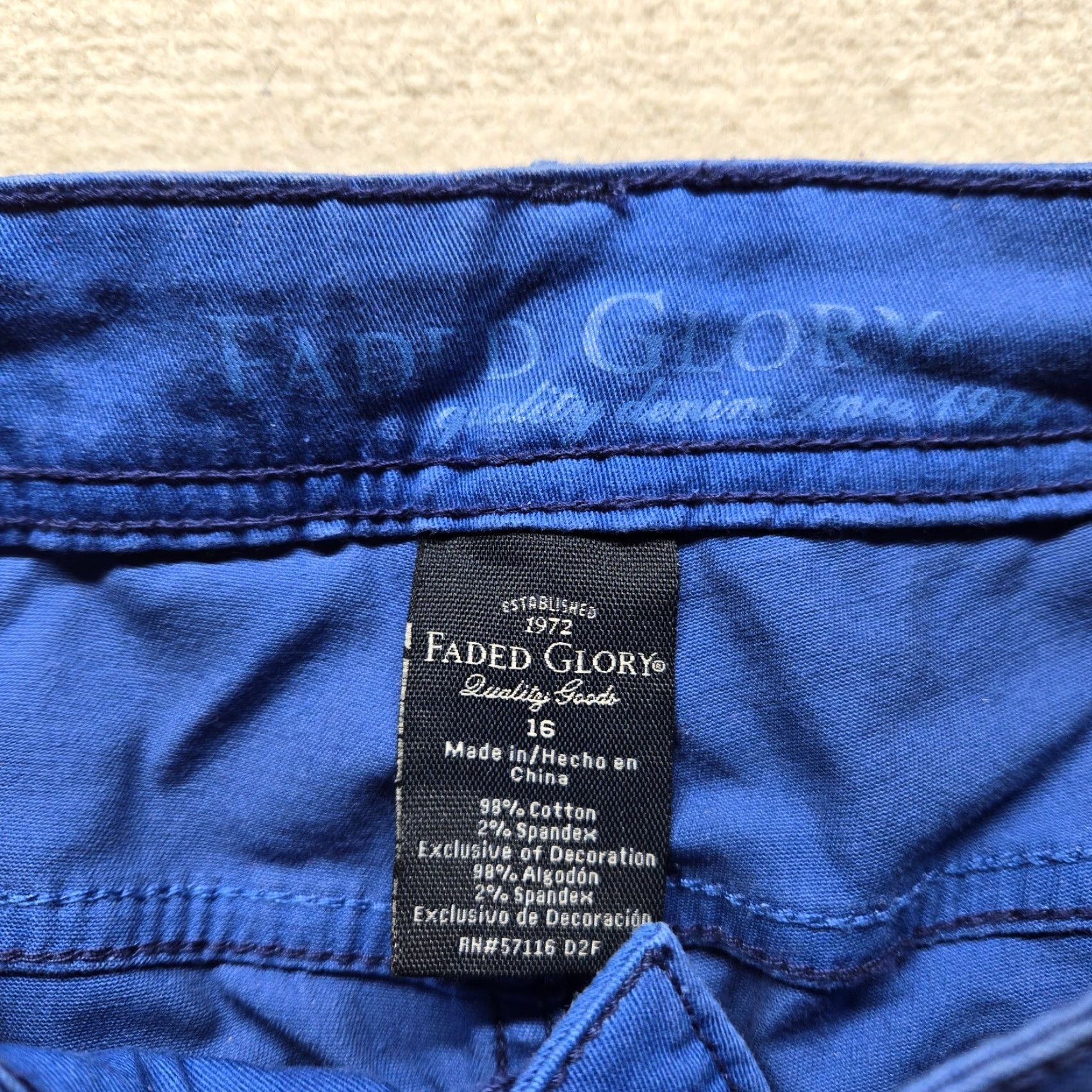 Faded Glory Faded Glory Denim Solid Blue Skinny Knit Pant Adult Womens Size 16 Jeans Regular 5-Pocket Blue Size 38" / US 16 / IT 52 - 3 Thumbnail