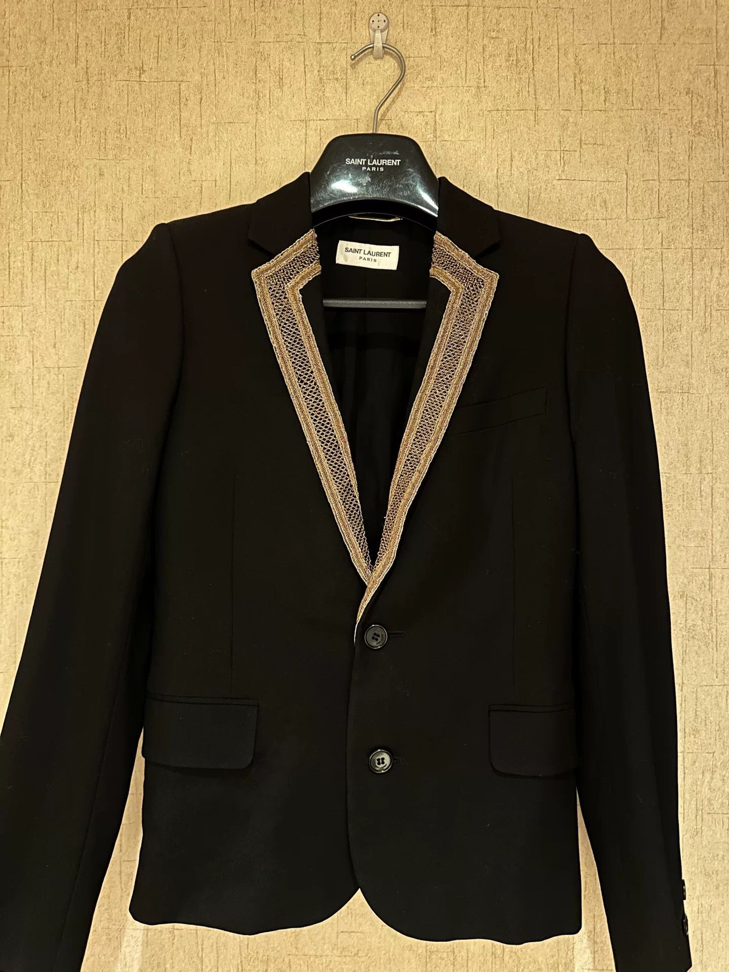 Saint Laurent Paris Saint Laurent Black Gold Trim Blazer Size XXS / US 00 / IT 34 - 1 Thumbnail