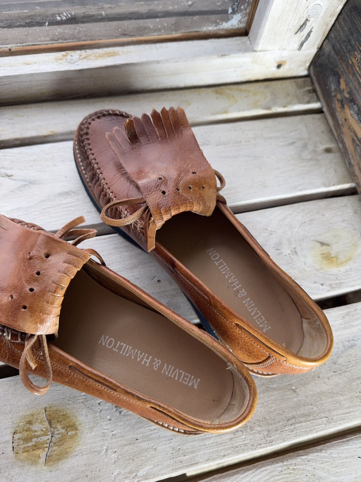 Melvin & Hamilton Luxury Melvin & Hamilton Leather Moccasin Loafers Tan Cognac Size US 7 / EU 40 - 17 Thumbnail