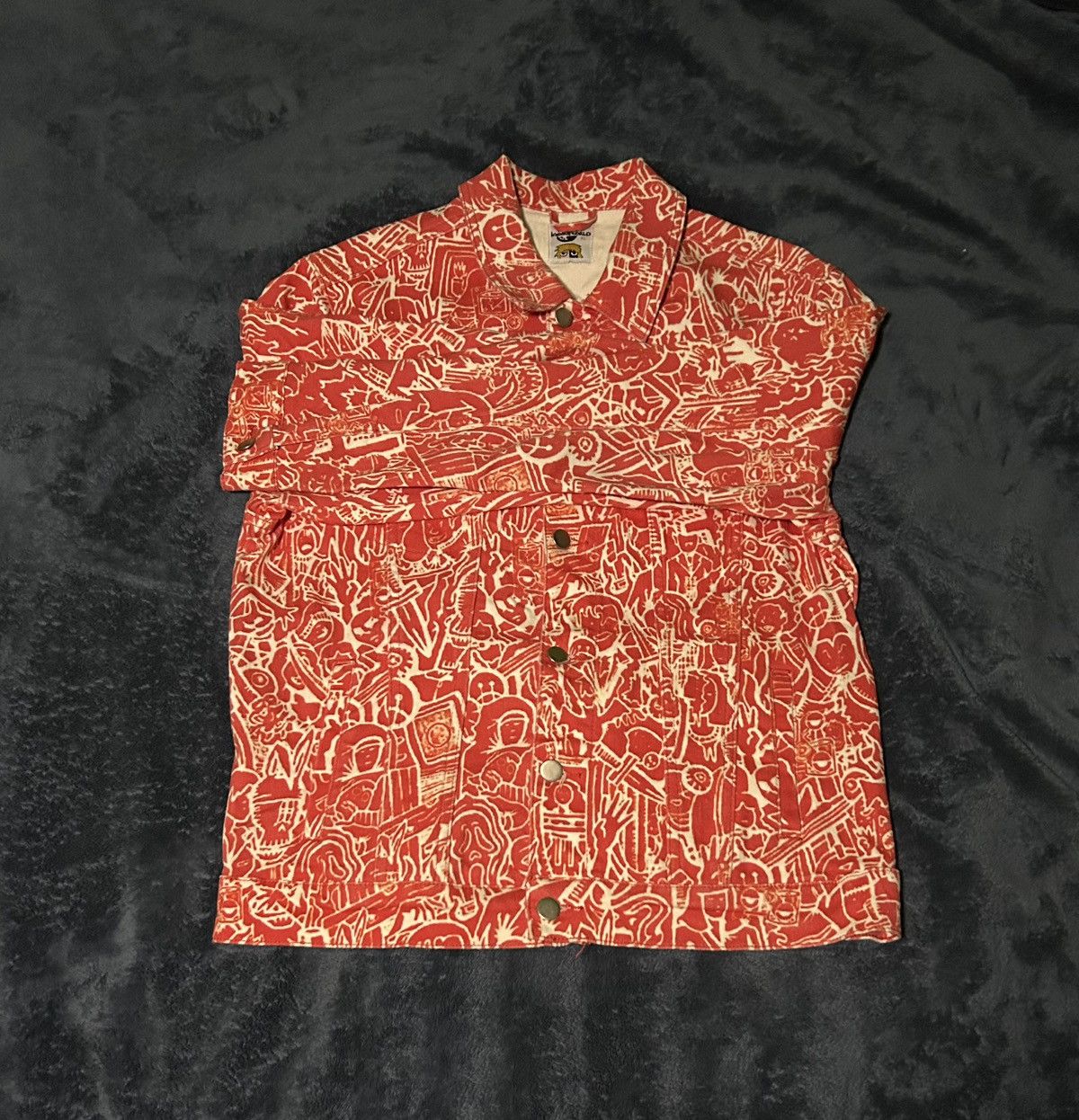 Kodone Kodone Red Horrorcore Denim Jacket XL Size US XL / EU 56 / 4 - 2 Thumbnail