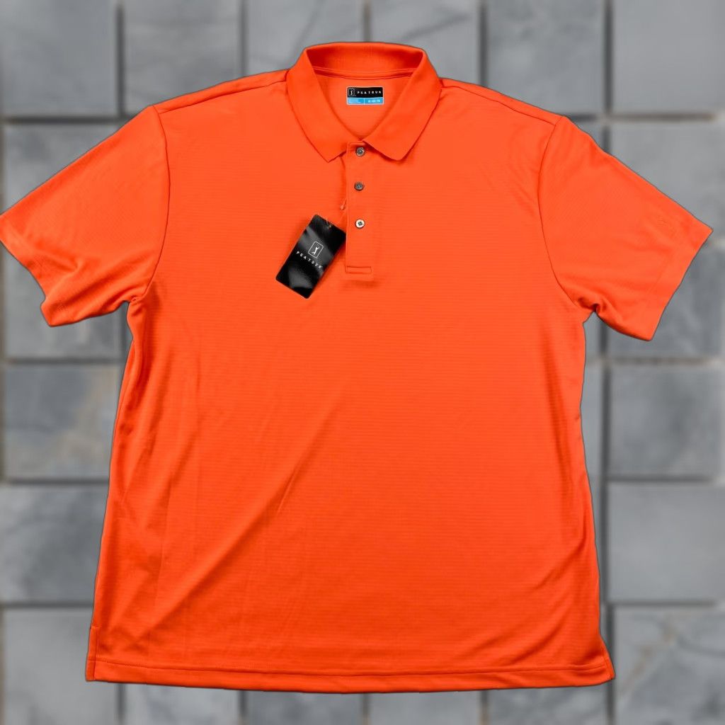 PGA Tour PGA TOUR Polo Shirt Mens XL Orange Short Sleeve Moisture Wicking UPF 50 Golf NWT Size US XL / EU 56 / 4 - 1 Thumbnail